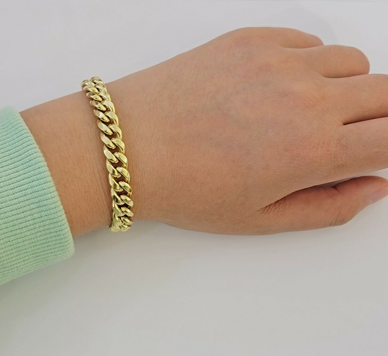 Real 10k Yellow Gold Bracelet Miami Cuban Link 6mm - 13mm 8" Inch Mens 10kt ,Chain - GoldenlinQ