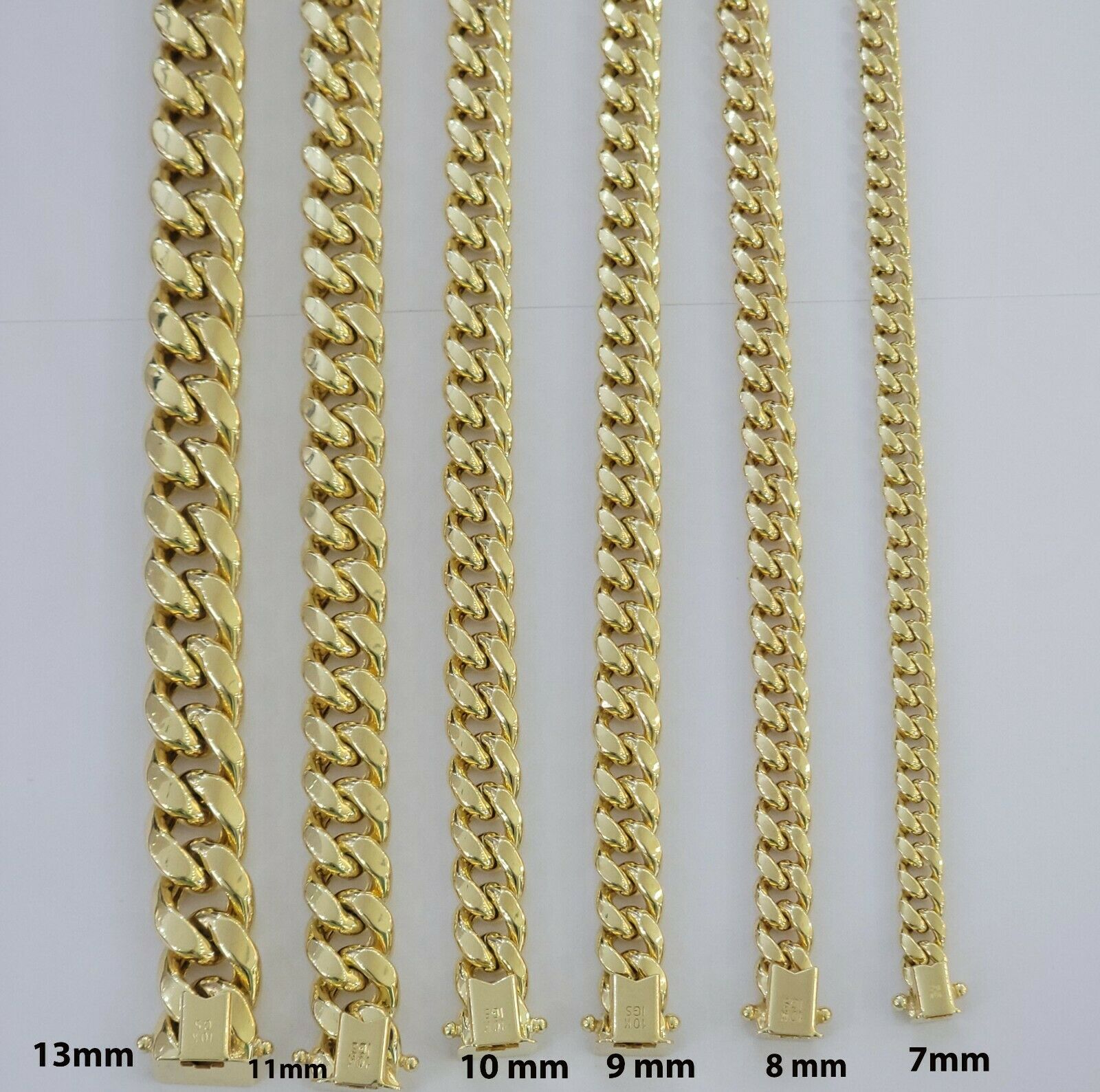 Real 10k Yellow Gold Bracelet Miami Cuban Link 6mm - 13mm 8" Inch Mens 10kt ,Chain - GoldenlinQ