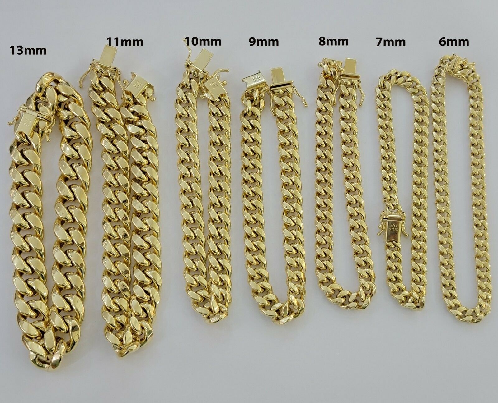 Real 10k Yellow Gold Bracelet Miami Cuban Link 6mm - 13mm 8" Inch Mens 10kt ,Chain - GoldenlinQ