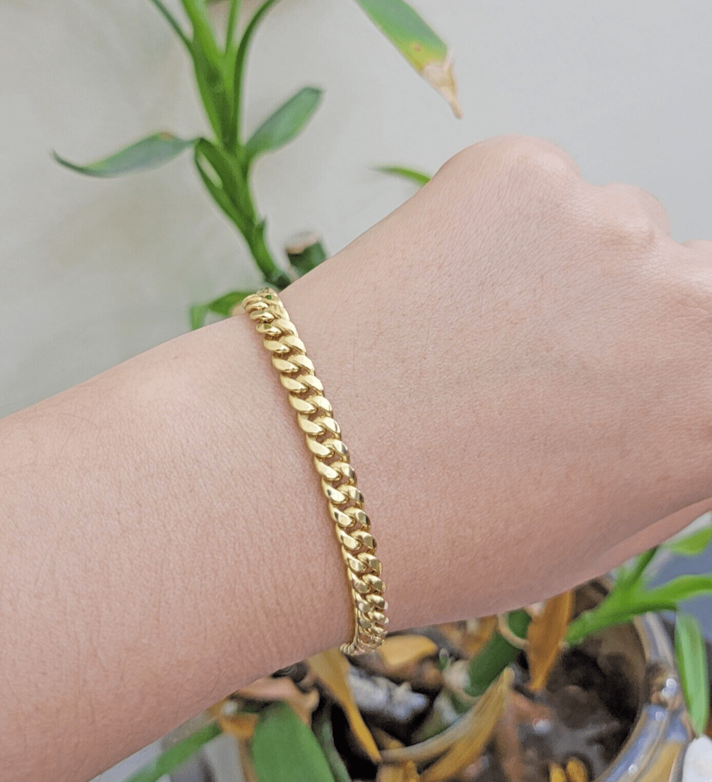 Real 10k Yellow Gold Bracelet Miami Cuban Link 8 Inch 7mm For Men & Women 10 KT - GoldenlinQ
