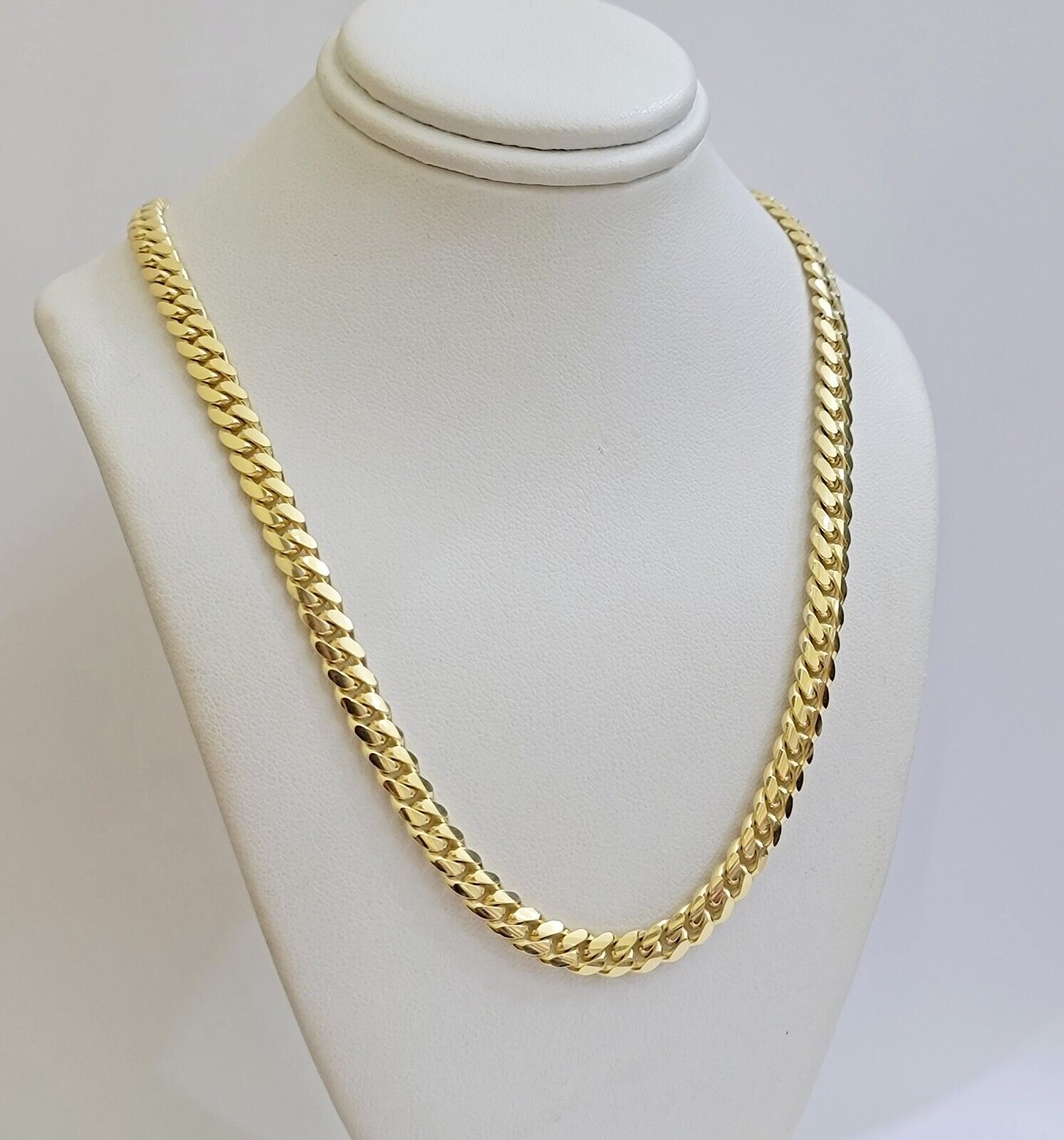 Real 10k Yellow Gold Chain 22 Inch 6mm Miami Cuban Link SOLID 10kt Strong Link - GoldenlinQ