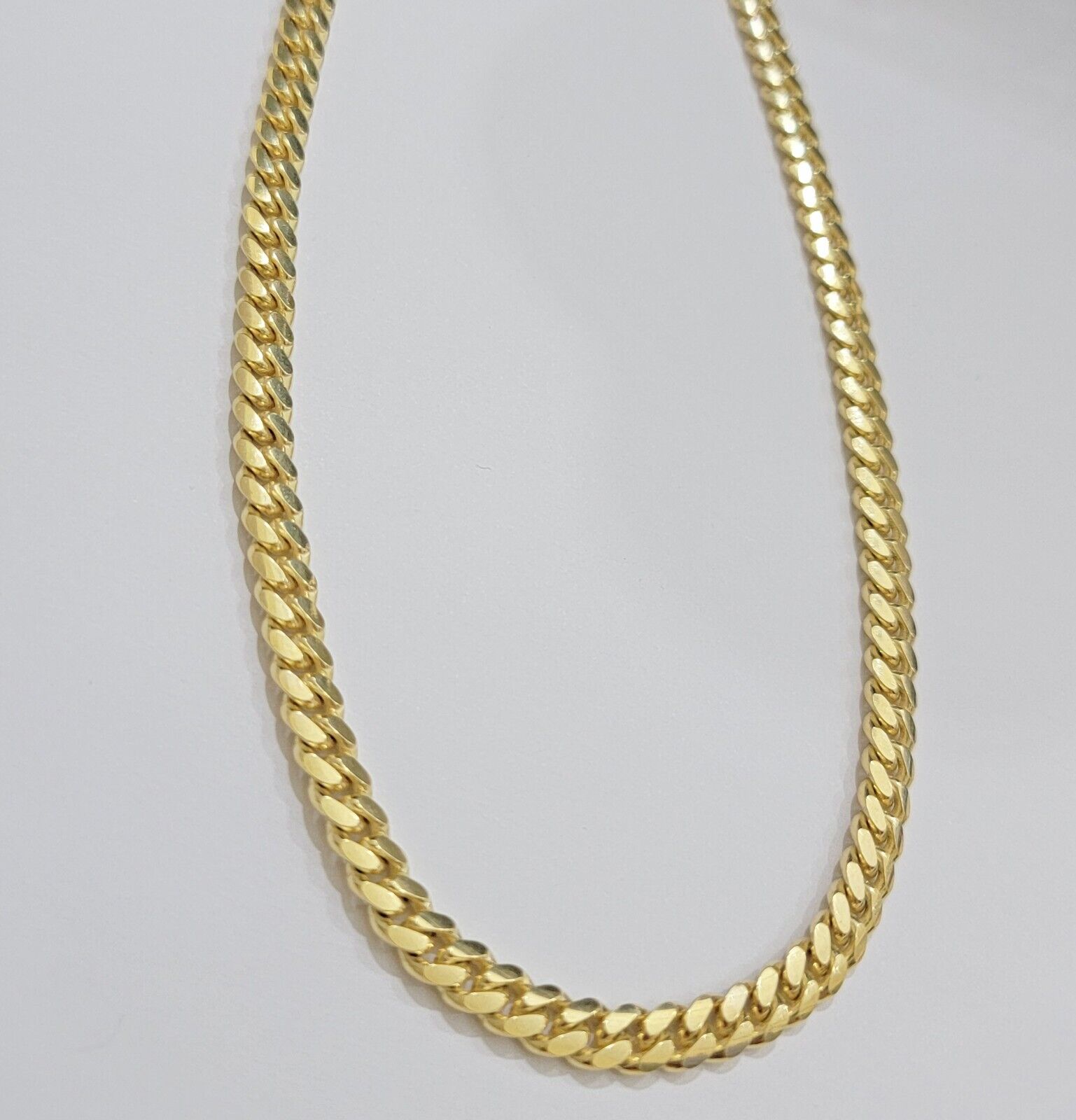 Real 10k Yellow Gold Chain 22 Inch 6mm Miami Cuban Link SOLID 10kt Strong Link - GoldenlinQ