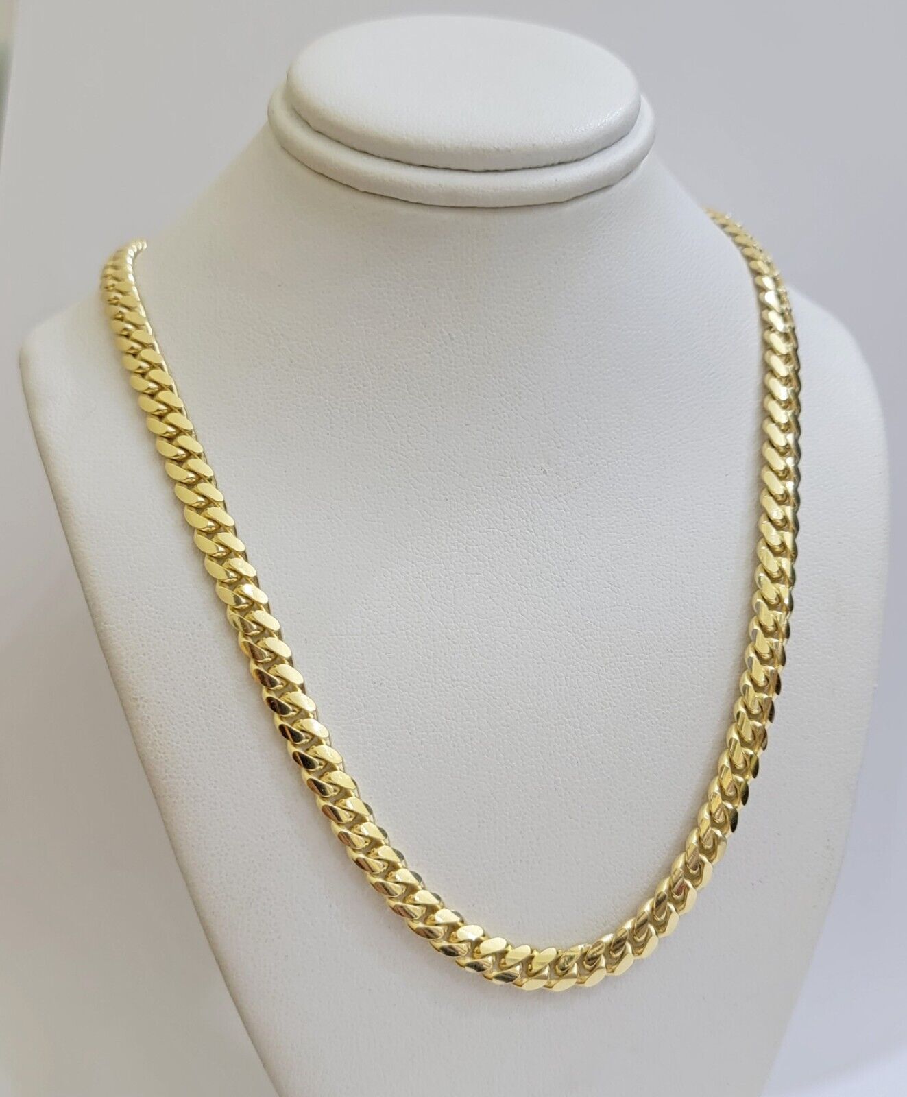 Real 10k Yellow Gold Chain 22 Inch 6mm Miami Cuban Link SOLID 10kt Strong Link - GoldenlinQ