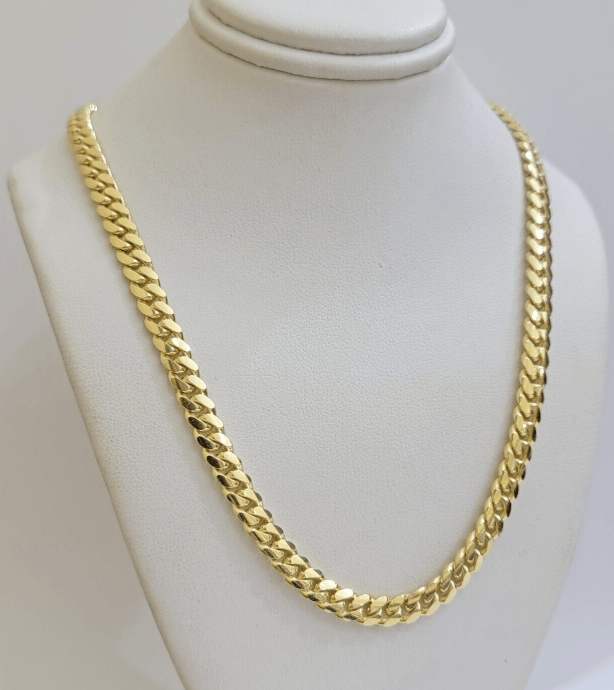 Real 10k Yellow Gold Chain 22 Inch 6mm Miami Cuban Link SOLID 10kt Strong Link - GoldenlinQ