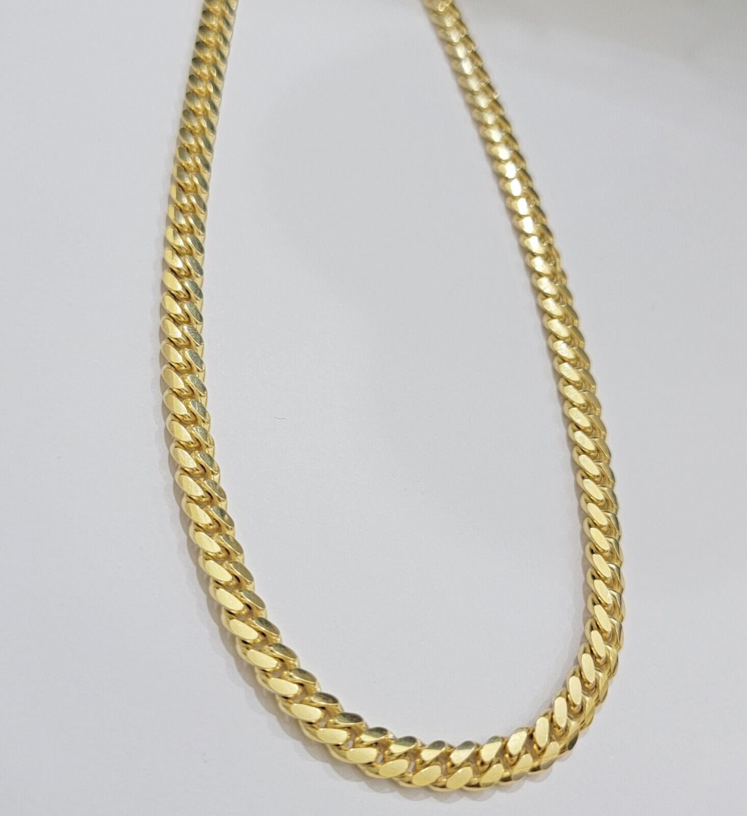 Real 10k Yellow Gold Chain 24 Inch 6mm Miami Cuban Link SOLID 10kt Strong Link - GoldenlinQ