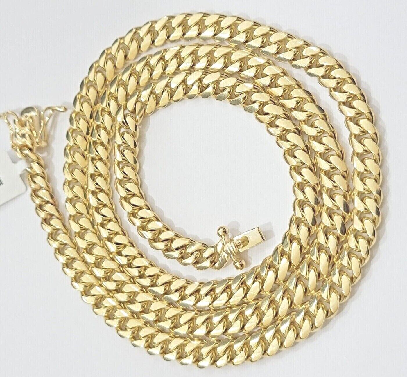 Real 10k Yellow Gold Chain 24 Inch 6mm Miami Cuban Link SOLID 10kt Strong Link - GoldenlinQ
