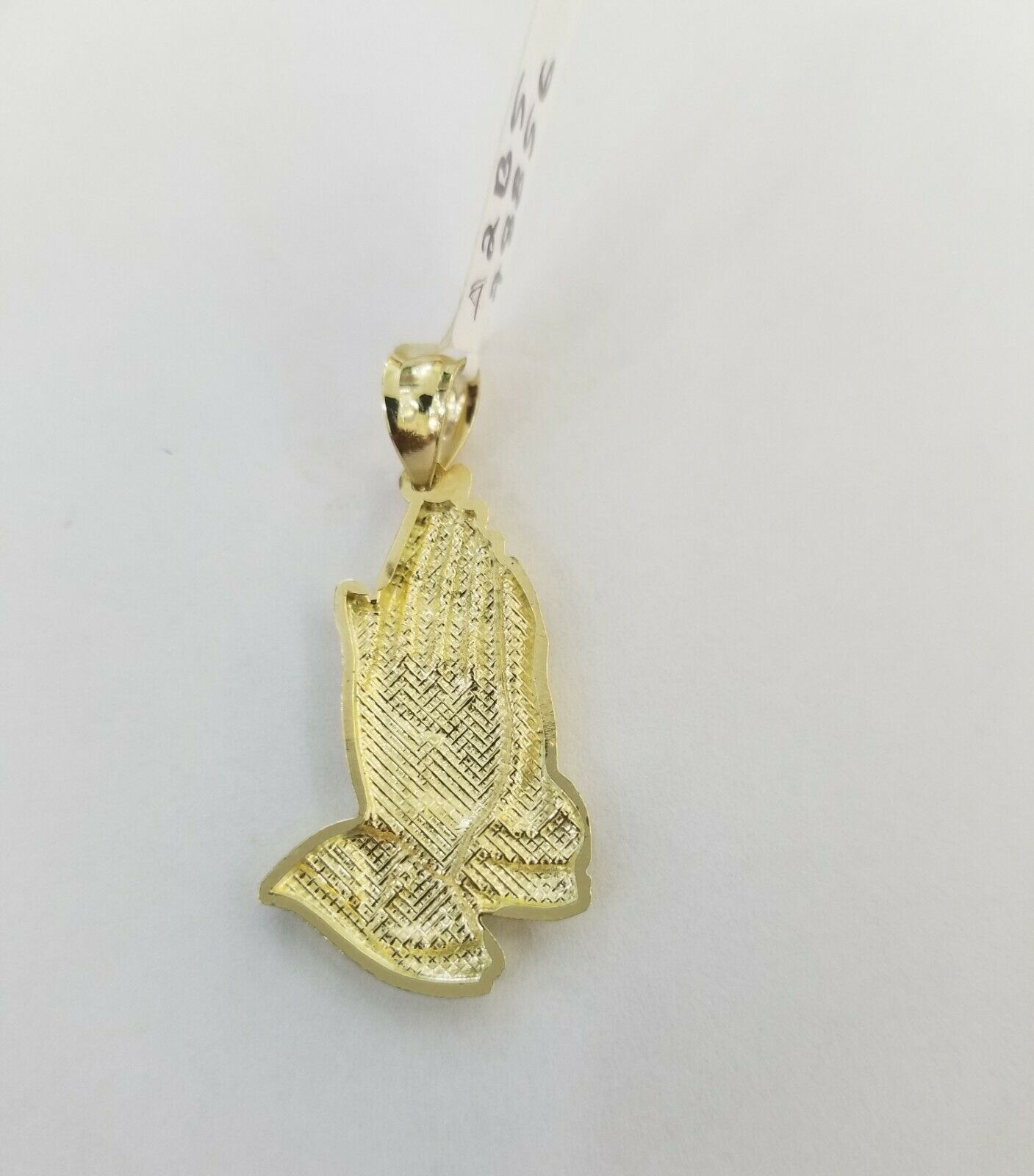 Real 10k Yellow Gold Chain & Charm Praying hand pendant , 26" 3mm Rope Necklace - GoldenlinQ
