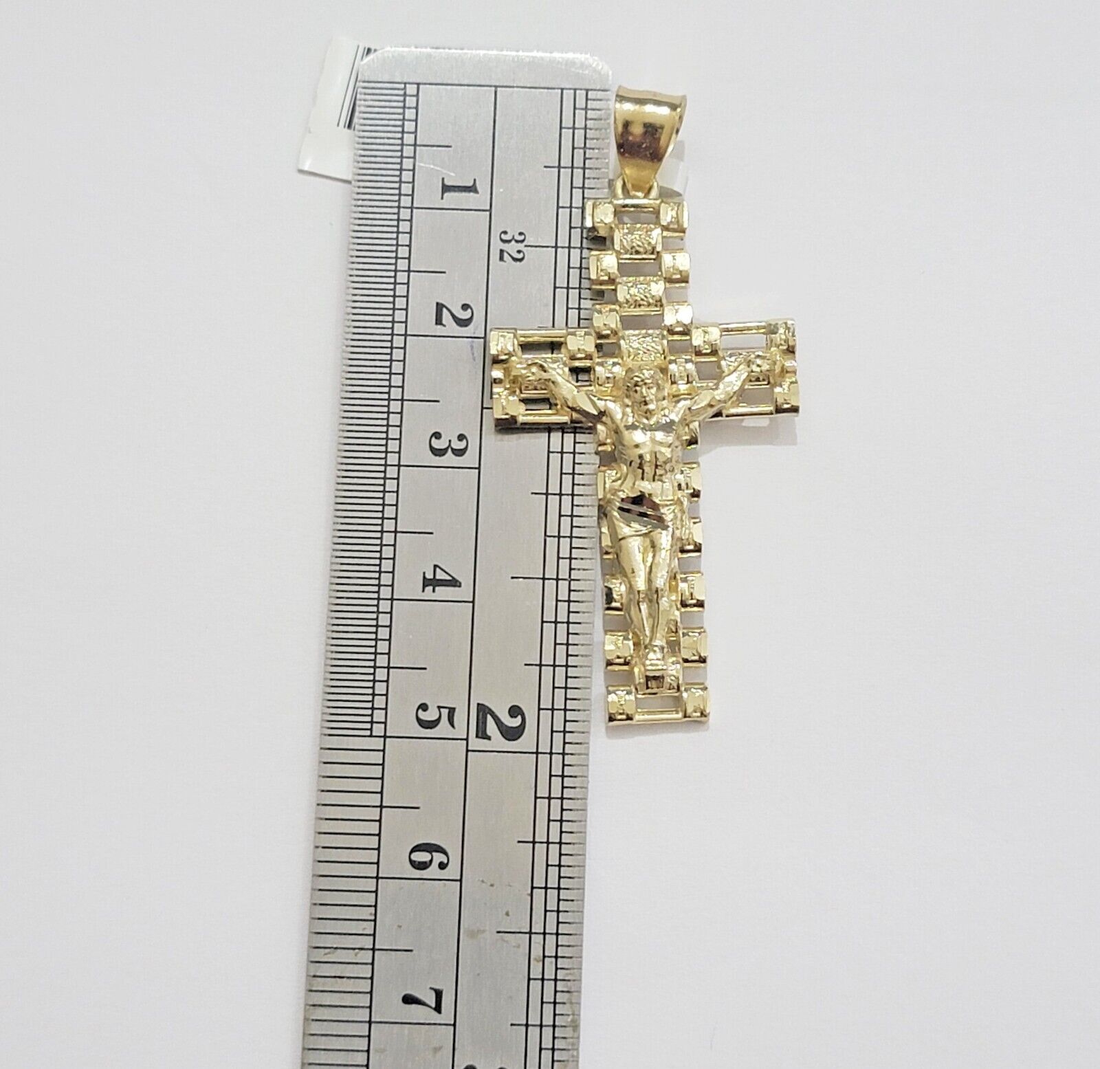 REAL 10k Yellow Gold Chain Cross Pendant Set Miami Cuban link Necklace 5mm 18 - 28 - GoldenlinQ