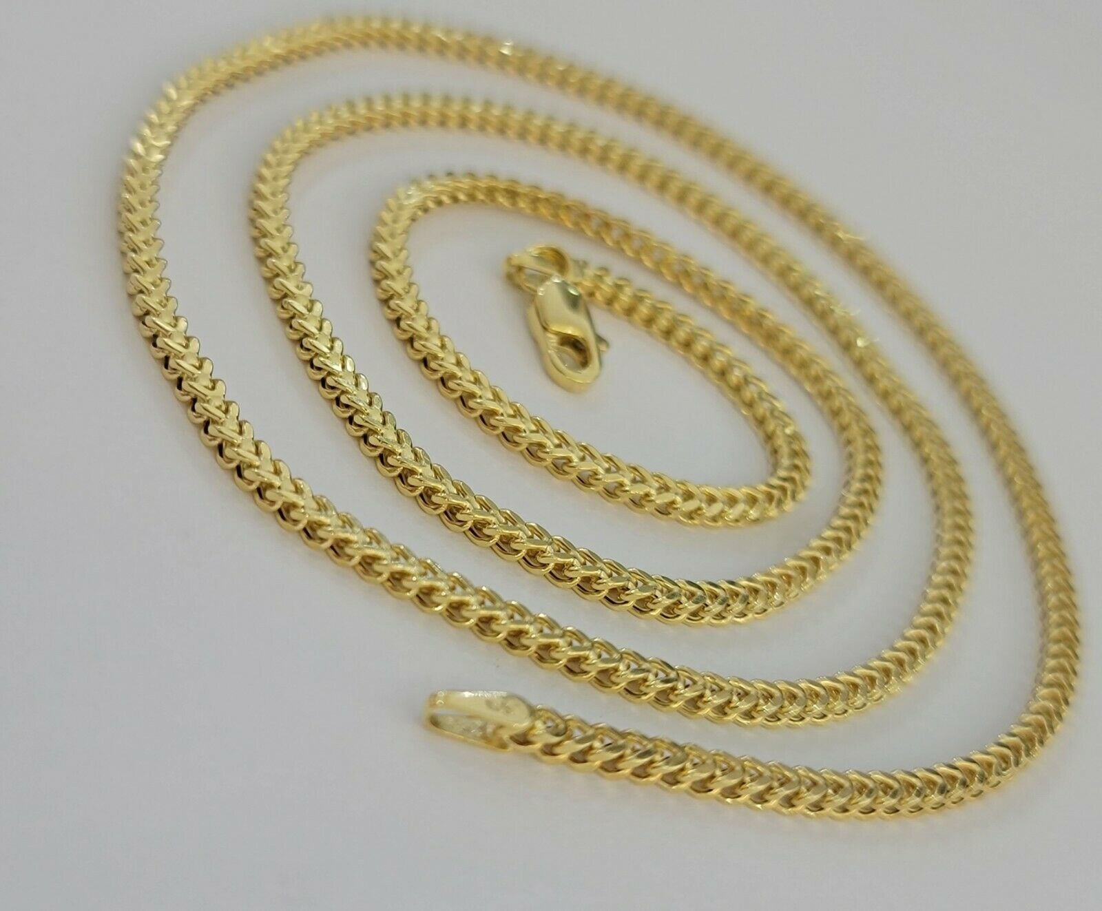 Real 10k Yellow Gold chain Franco 16 - 26" Necklace 2.5mm STRONG CHAIN For Pendant - GoldenlinQ