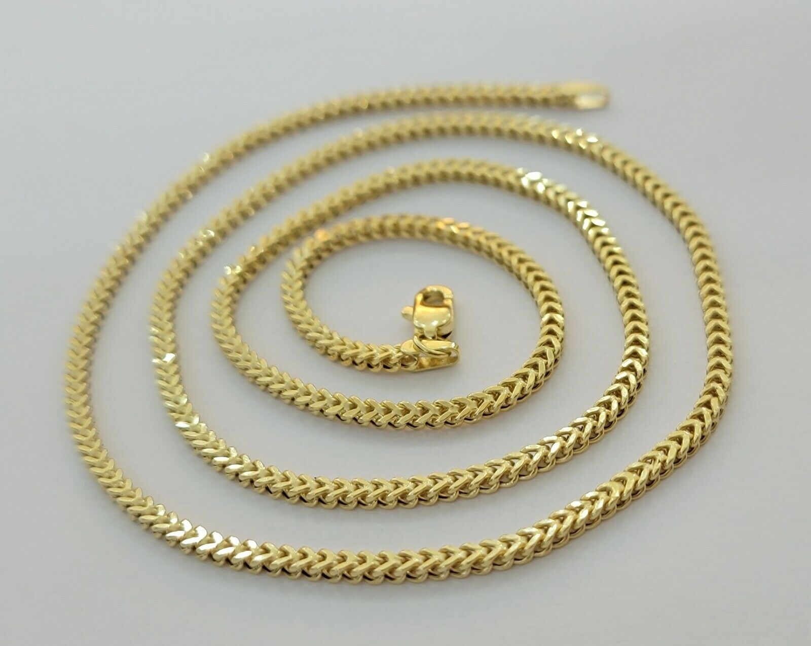 Real 10k Yellow Gold chain Franco 16 - 26" Necklace 2.5mm STRONG CHAIN For Pendant - GoldenlinQ