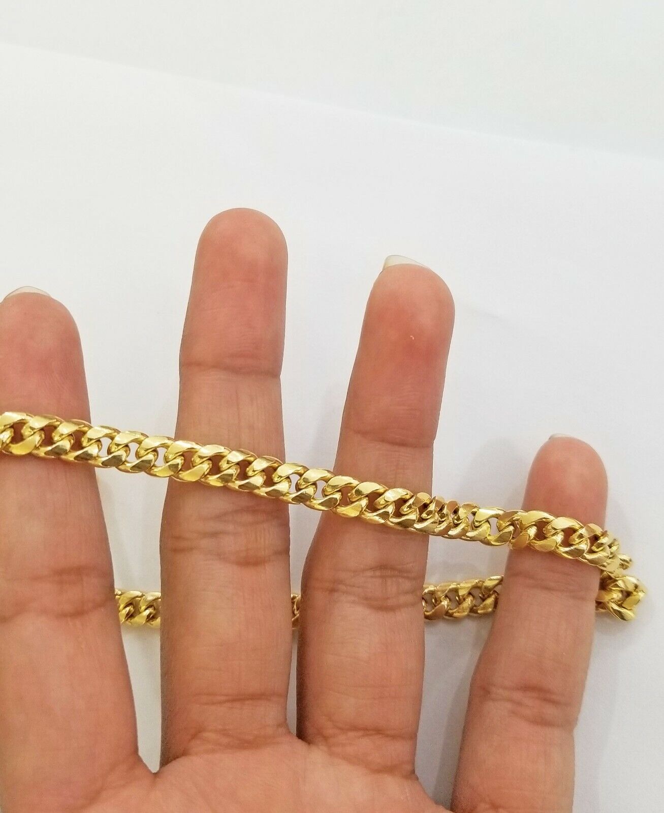 Real 10k Yellow Gold chain Miami Cuban Link necklace 6mm Mens 10kt 22" Box Lock - GoldenlinQ