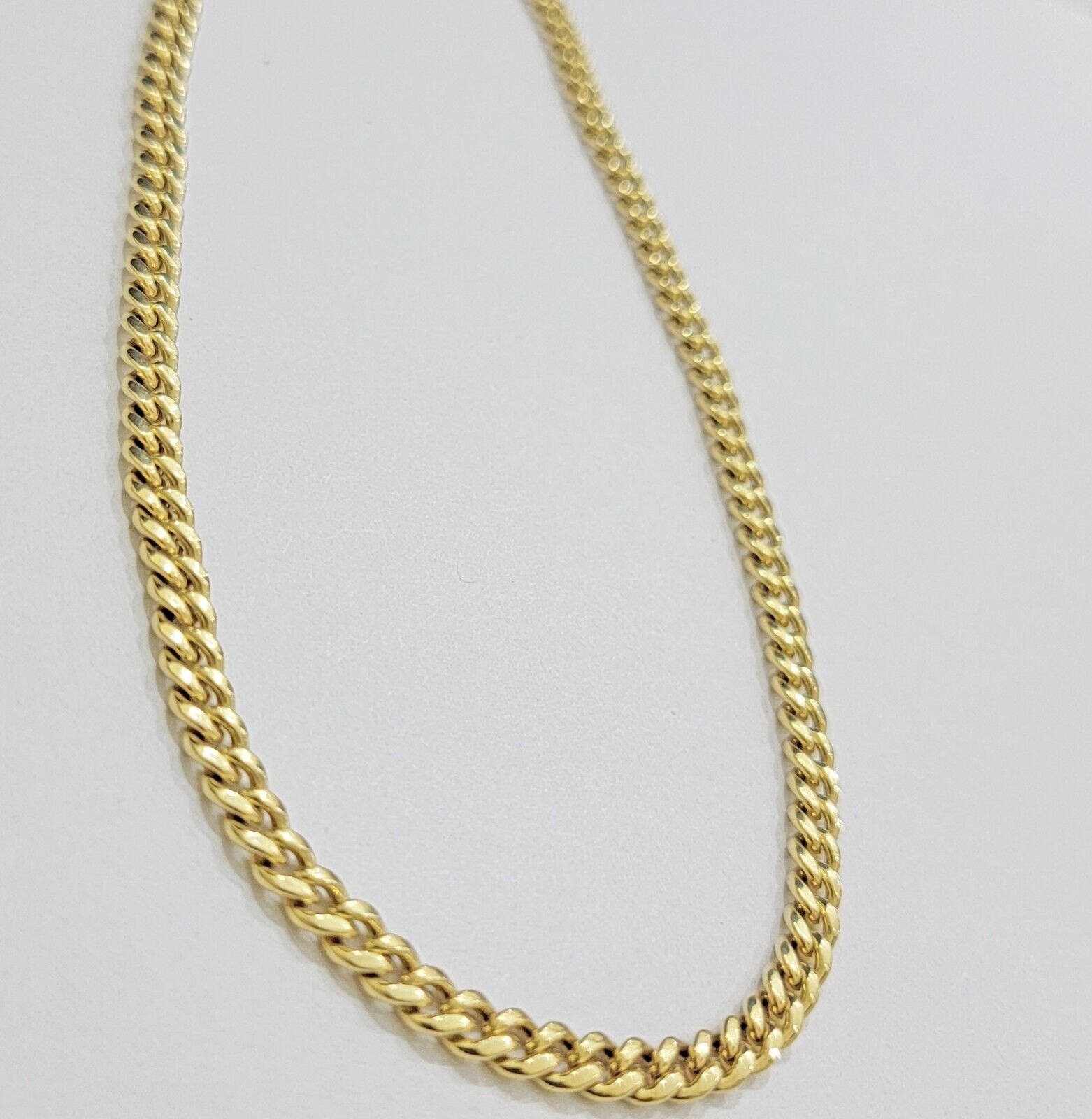 Real 10K Yellow Gold Chain Necklace Miami Cuban Link Chain 4.5mm 18" - 26'' Inch - GoldenlinQ
