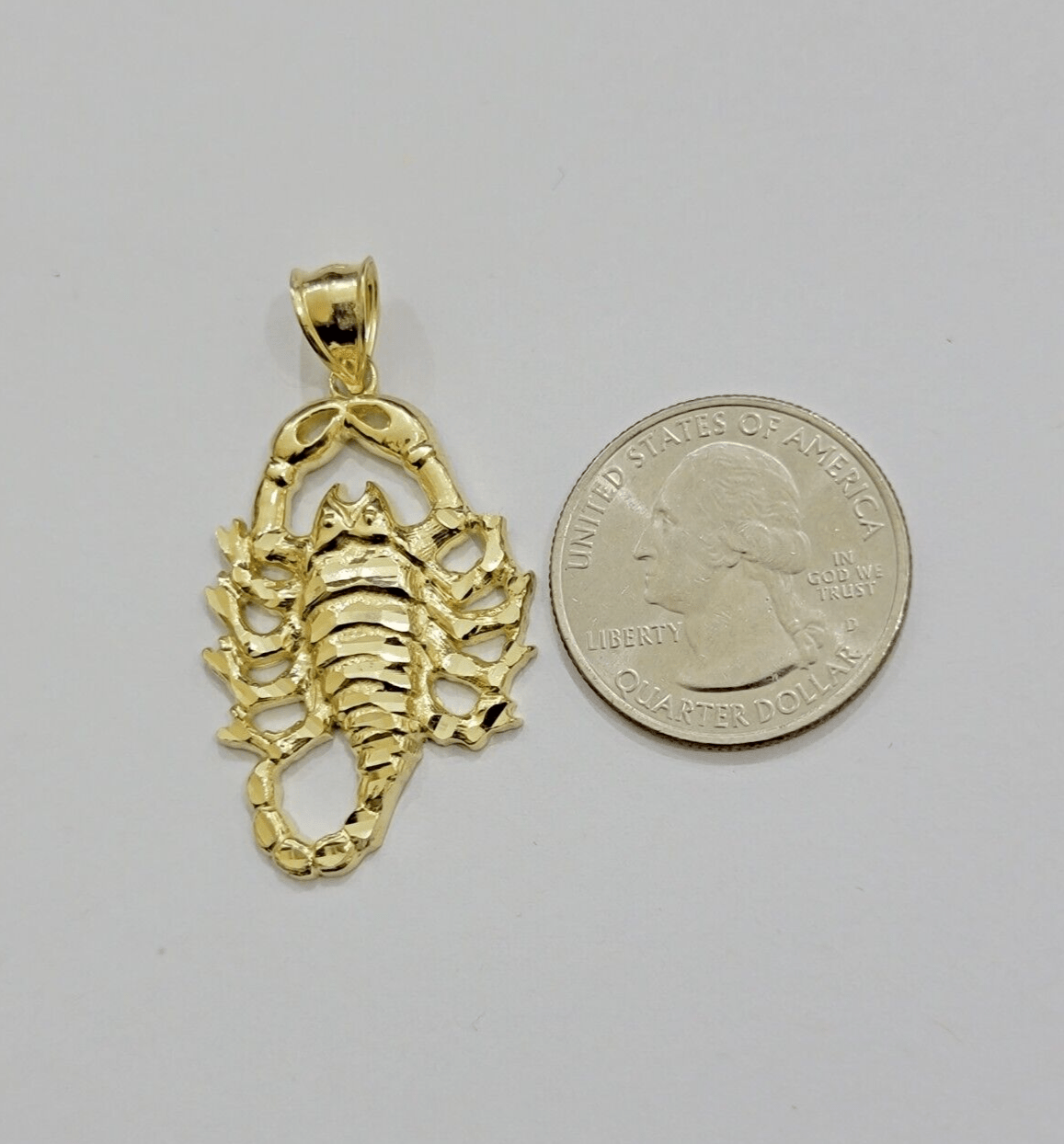 Real 10k Yellow Gold Charm Pendant Scorpio Zodiac Sign 10kt Genuine Men Women - GoldenlinQ