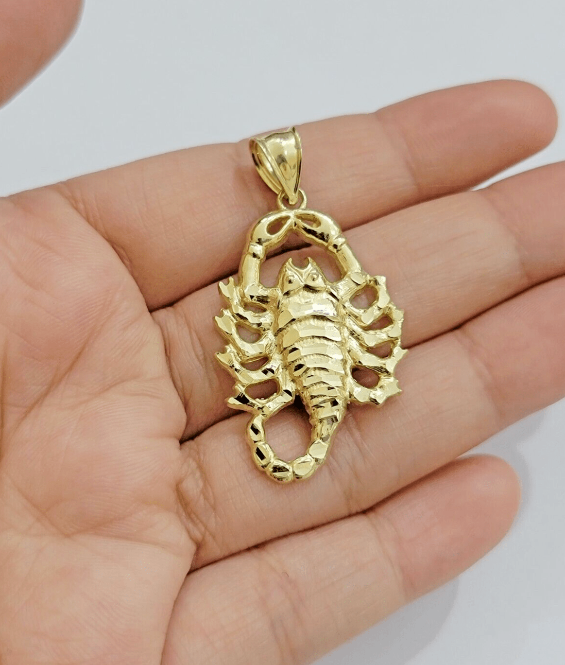 Real 10k Yellow Gold Charm Pendant Scorpio Zodiac Sign 10kt Genuine Men Women - GoldenlinQ