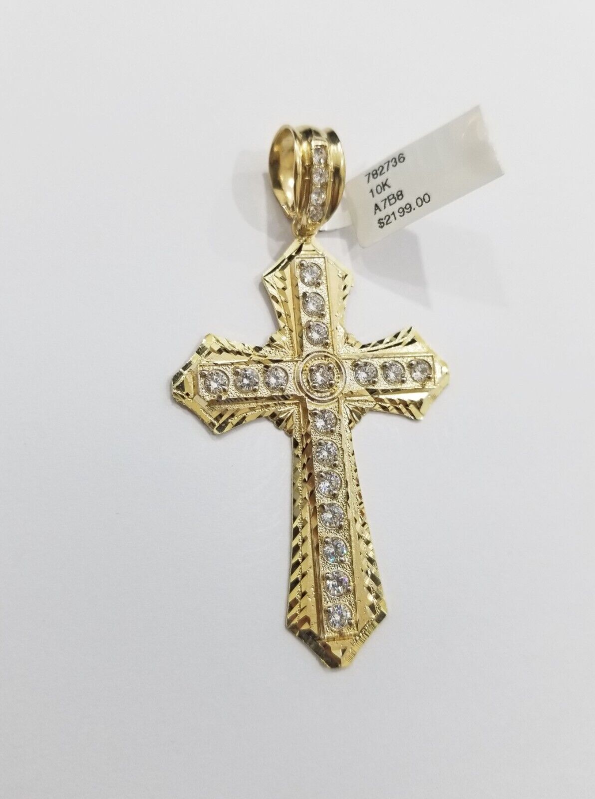 Real 10k Yellow Gold Cross Charm Pendant 2.5'' inch 10kt gold - GoldenlinQ