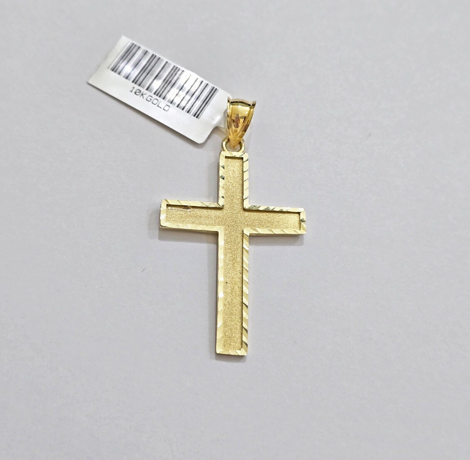 Real 10k Yellow Gold Cross Charm Pendant Men Women 1.75 Inch For Chain - GoldenlinQ