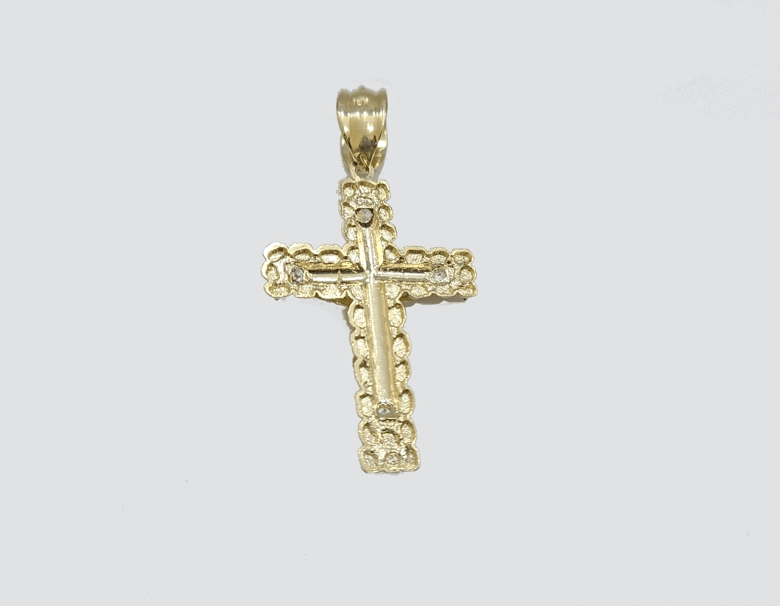 Real 10k Yellow Gold Cross Charm Rope Chain 4mm 30'' Necklace Pendant 10kt Jesus - GoldenlinQ