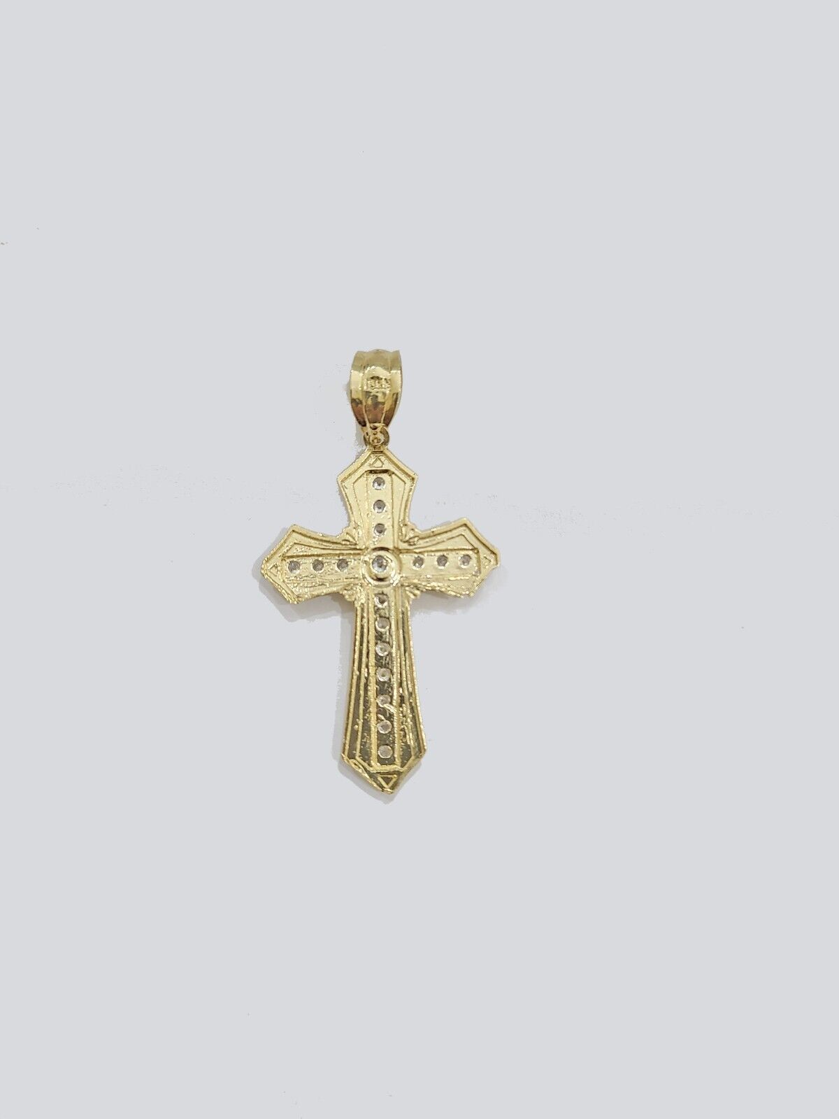 Real 10k Yellow Gold Cross Charm Rope Chain Necklace 4mm 24'' Pendant 10kt Jesus - GoldenlinQ