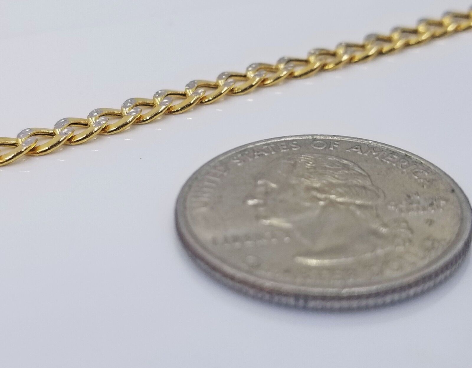 Real 10k Yellow Gold Cuban Curb link Bracelet 4mm 7" Inches Diamond Cut 10kt - GoldenlinQ