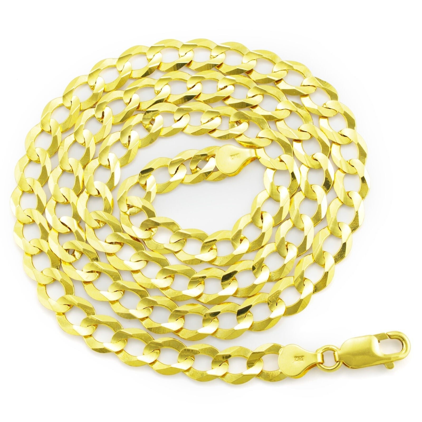Real 10k Yellow Gold Cuban Curb Link Chain 8mm Necklace 22'' Lobster Lock 10kt - GoldenlinQ