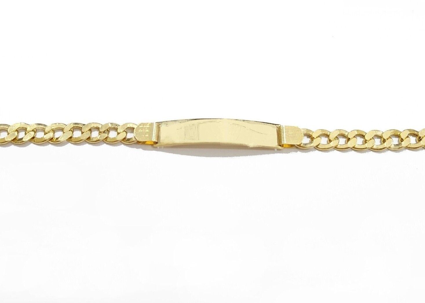 Real 10K Yellow Gold Cuban Curb Link ID Bracelet 8 - 8.5 inches 8mm 10kt Gold - GoldenlinQ