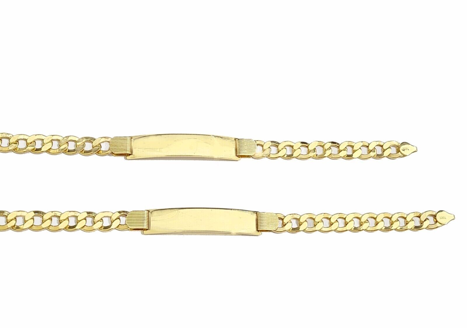 Real 10K Yellow Gold Cuban Curb Link ID Bracelet 8 - 8.5 inches 8mm 10kt Gold - GoldenlinQ