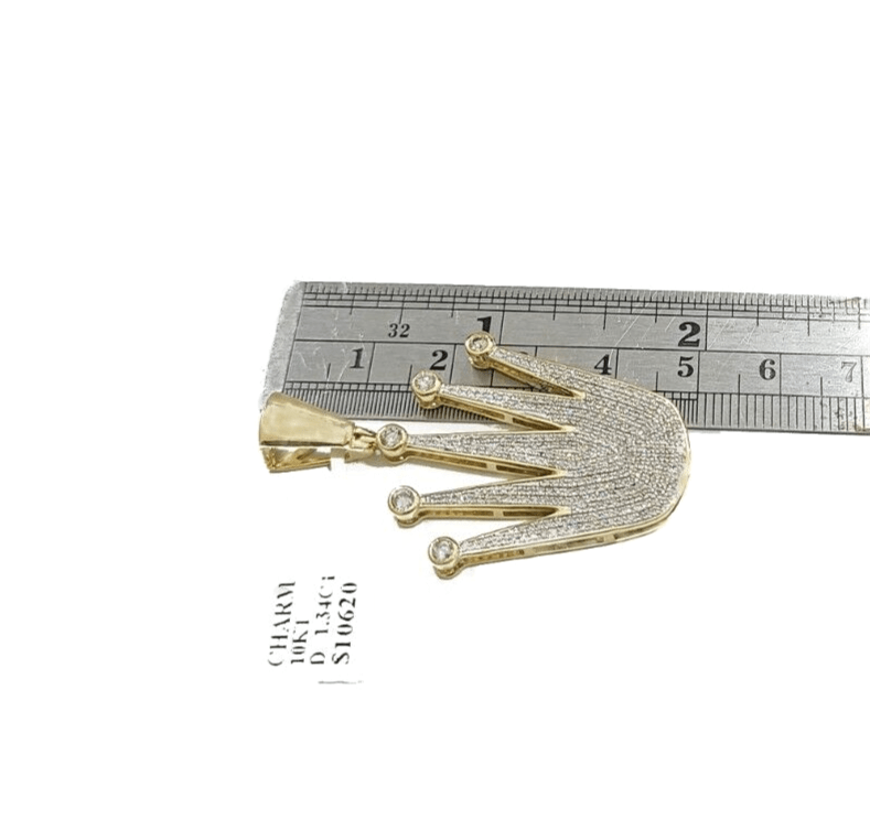 Real 10k Yellow Gold Diamond 1.34CT Pendant Charm for Necklace & Chain 10kt - GoldenlinQ