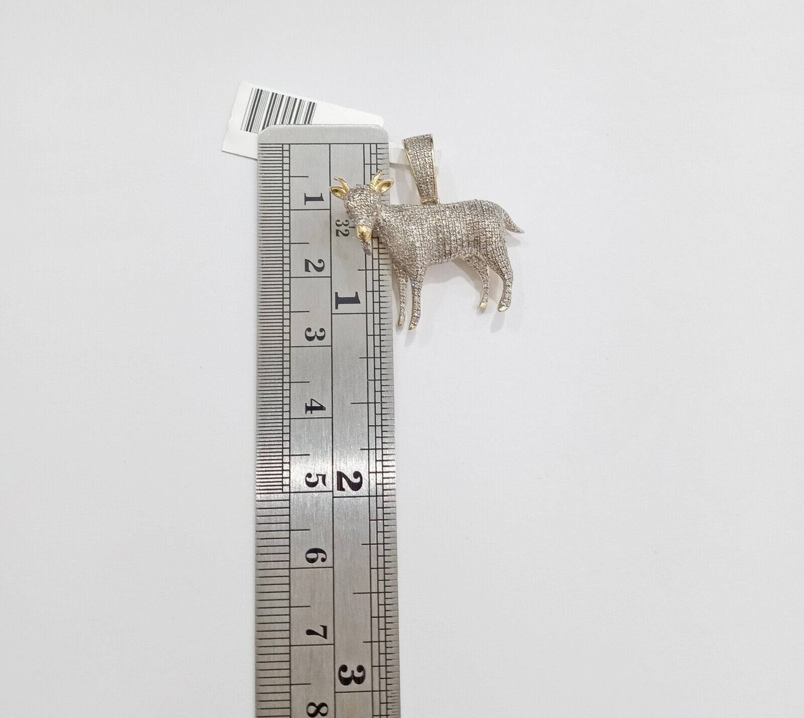 Real 10k Yellow Gold Diamond Goat Charm & Natural Diamonds 0.75 CT GOAT Pendant - GoldenlinQ