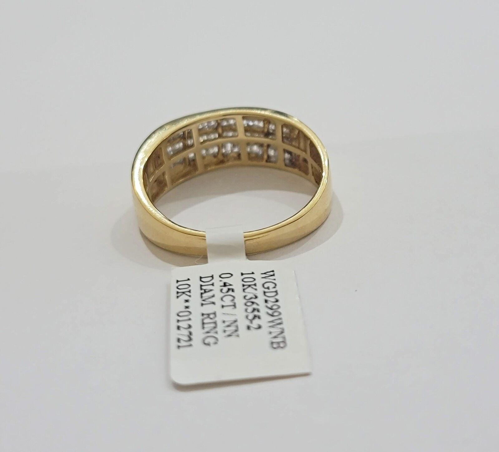 Real 10k Yellow Gold Diamond Mens Ring Band Wedding Engagement, Unique, Genuine - GoldenlinQ