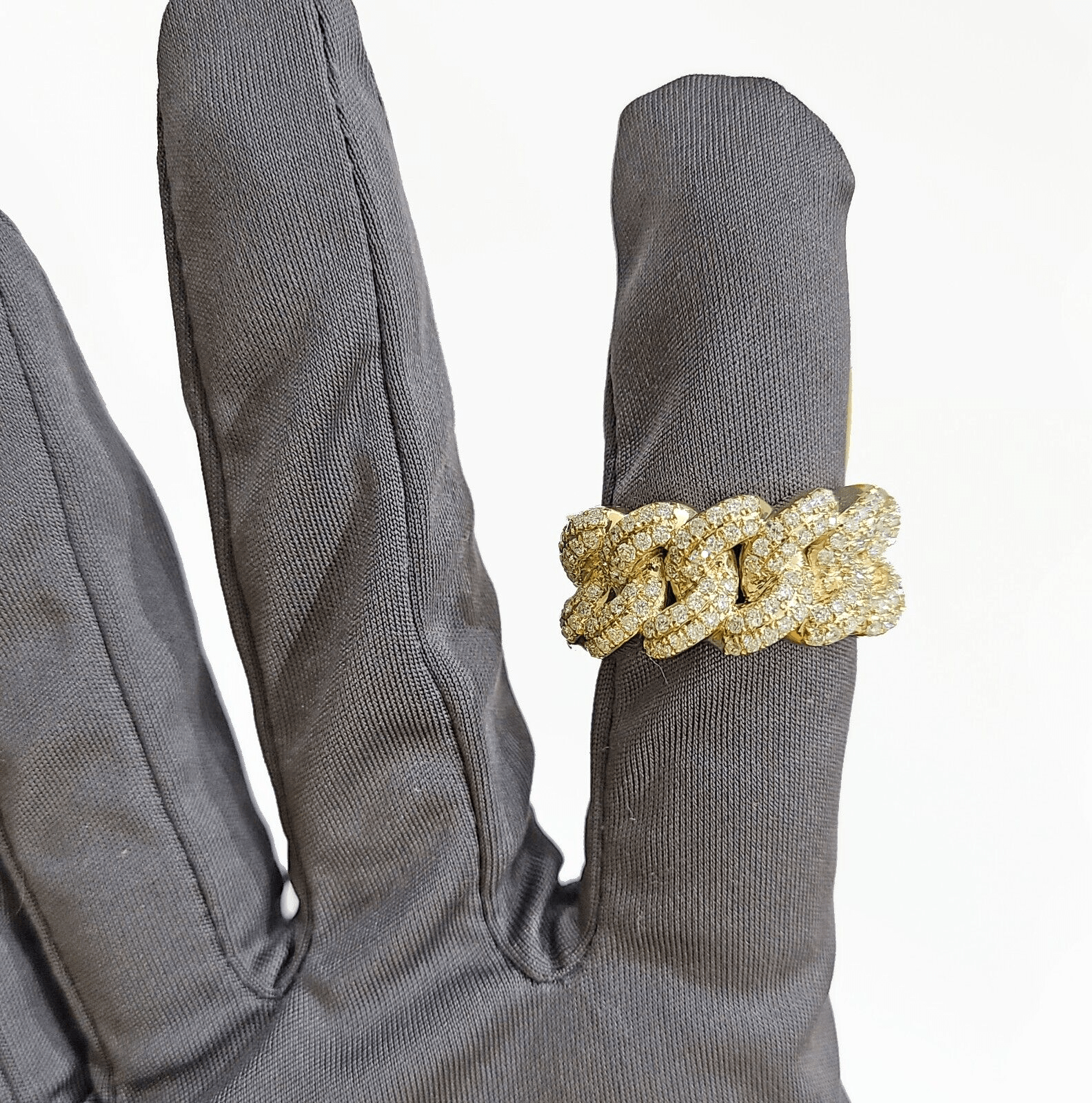 Real 10k Yellow Gold Diamond Ring Band Genuine 1.29CT Diamonds 10kt Size 10 - GoldenlinQ