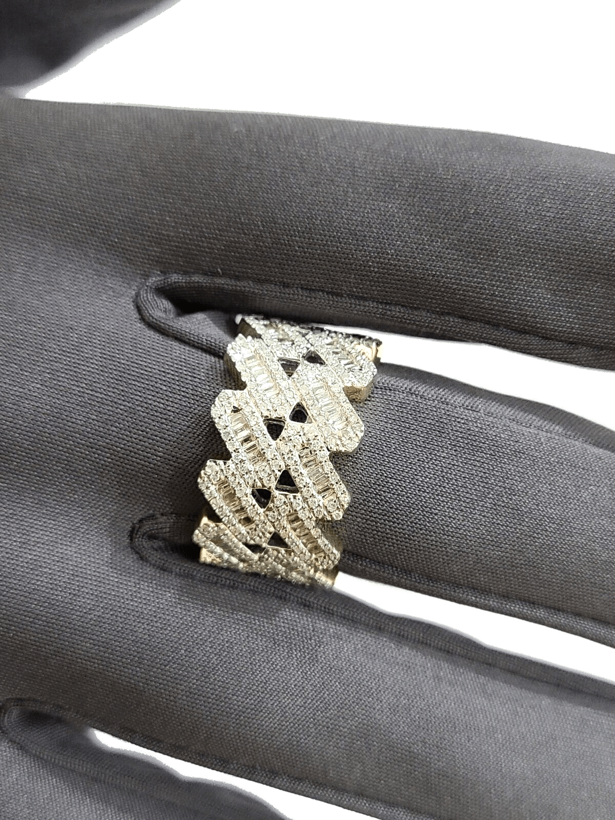 Real 10k Yellow Gold Diamond Ring White Genuine 1.10CT Diamonds 10kt Size 10 - GoldenlinQ