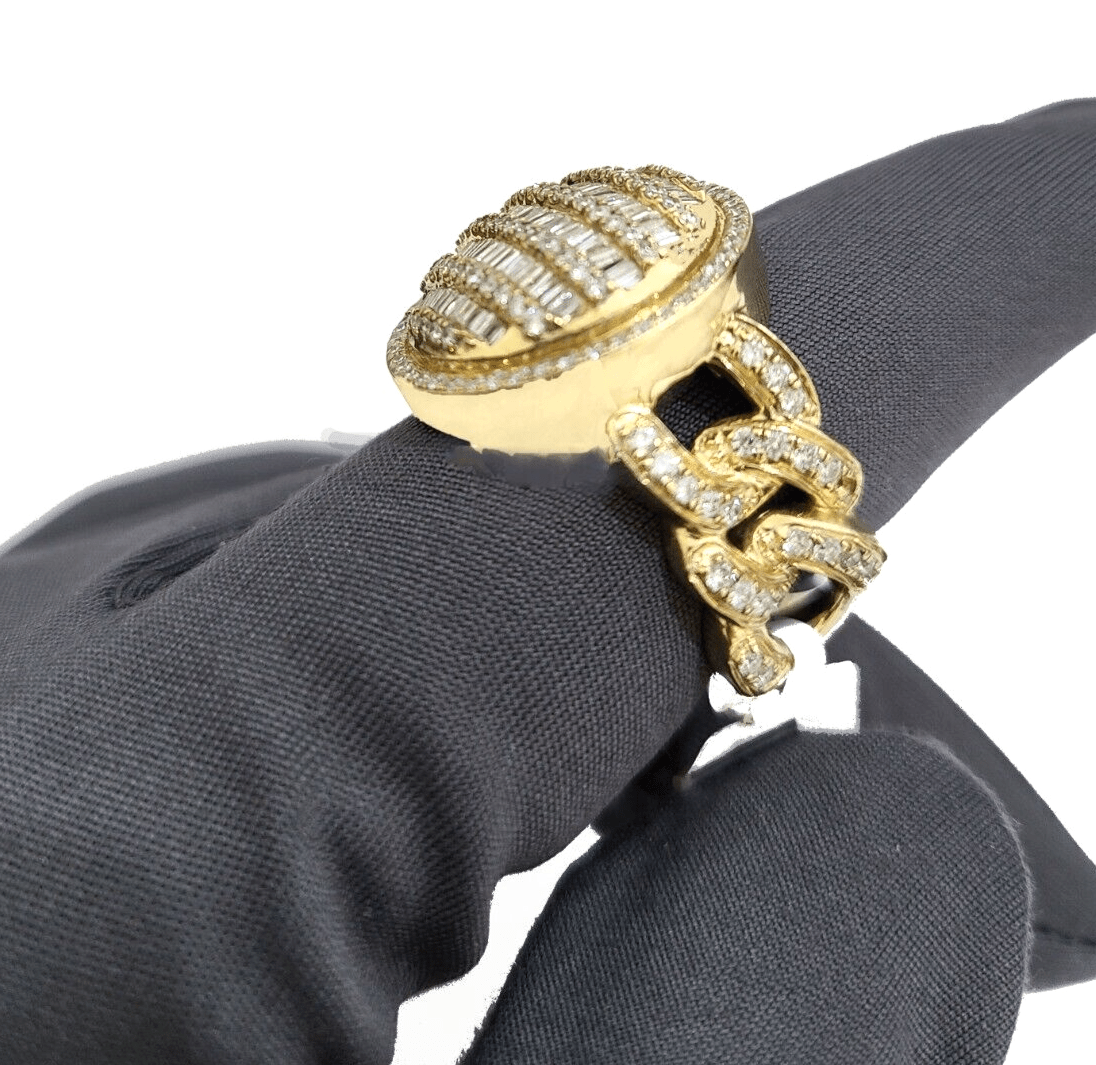 Real 10k Yellow Gold Diamond Ring White Genuine 1.72CT Diamonds 10kt Size 10 - GoldenlinQ