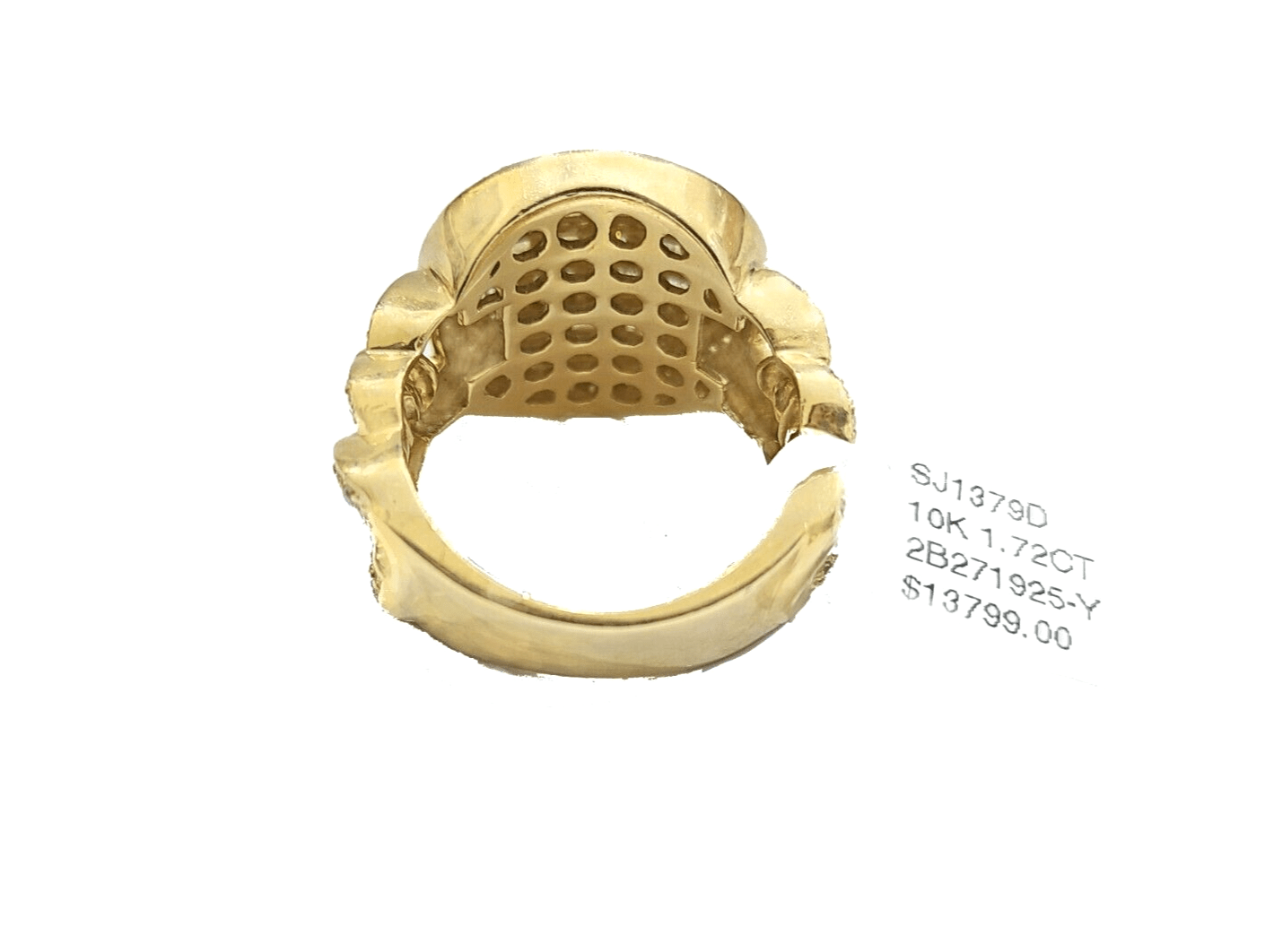 Real 10k Yellow Gold Diamond Ring White Genuine 1.72CT Diamonds 10kt Size 10 - GoldenlinQ