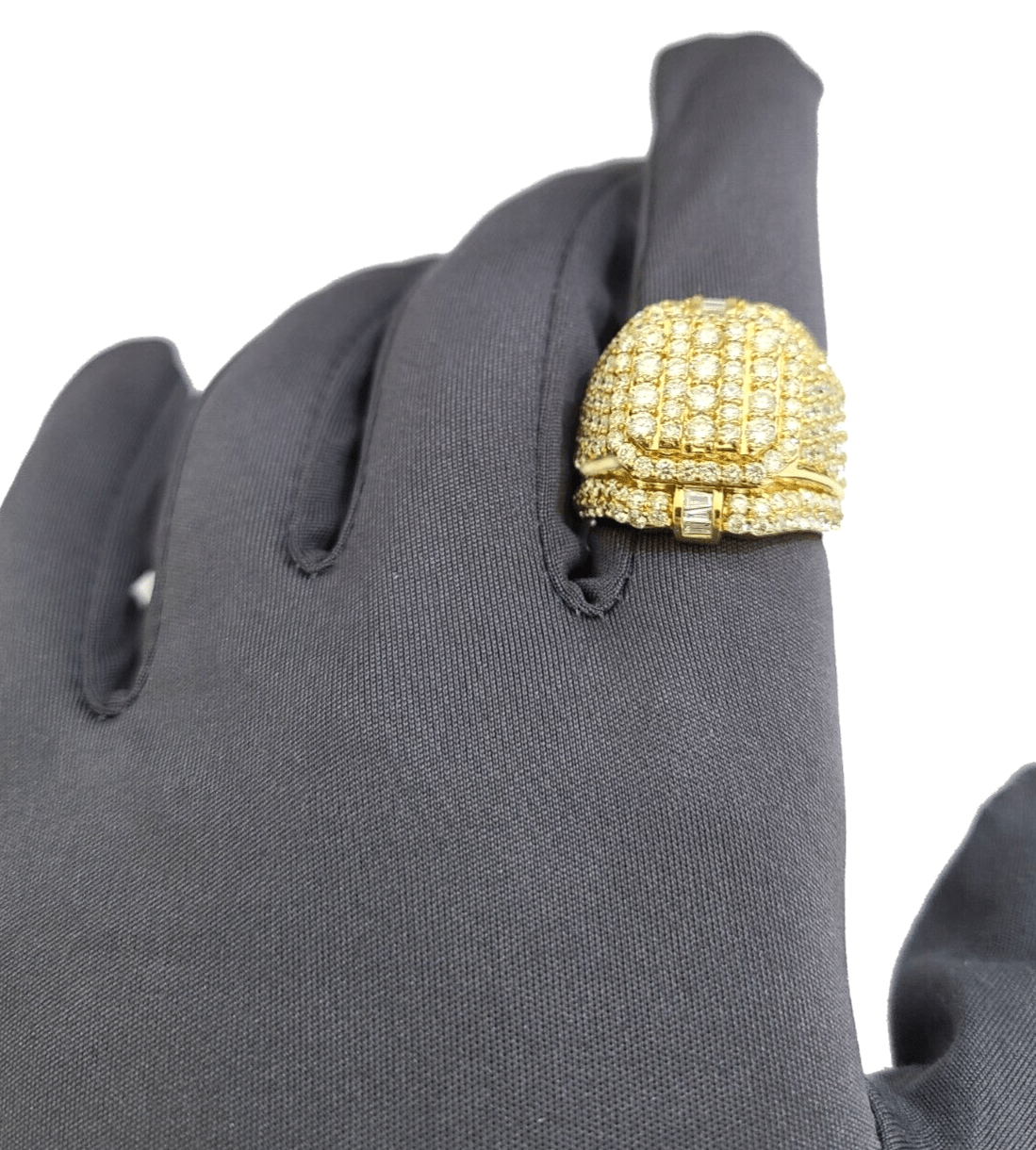 Real 10k Yellow Gold Diamond Ring White Genuine 4.09CT Diamonds 10kt Size 10 - GoldenlinQ