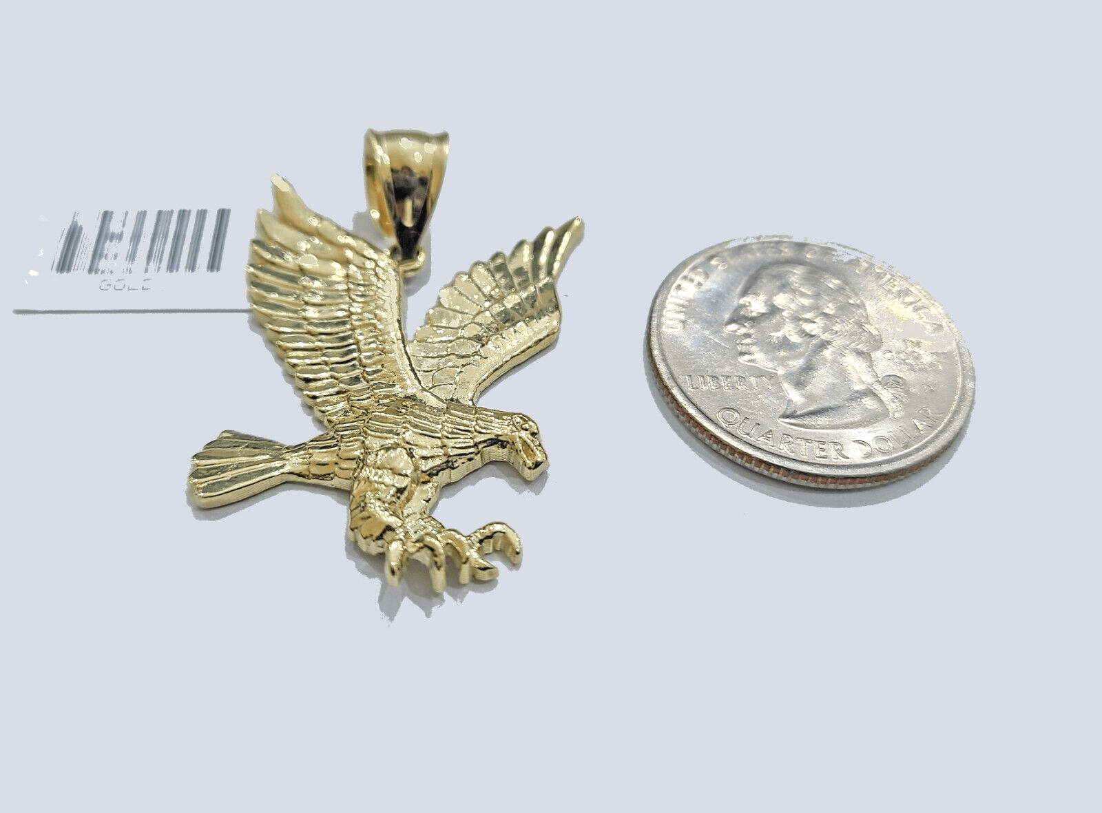 Real 10k Yellow Gold Eagle Bird Charm Pendant 10kt for Chain - GoldenlinQ
