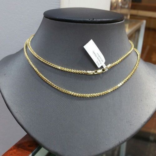 Real 10k yellow Gold Franco Chain 22" Necklace For Men Women Strong - GoldenlinQ
