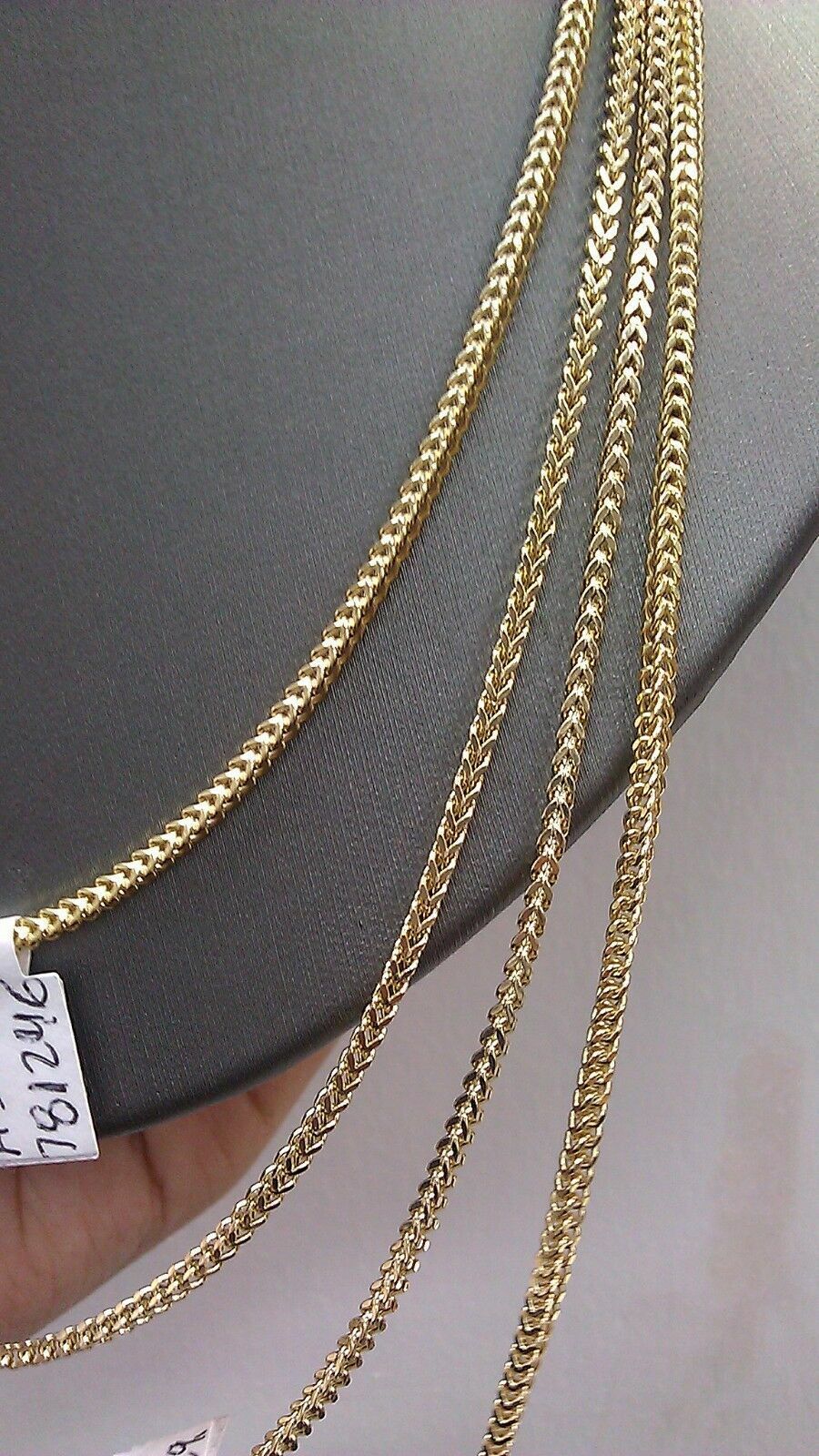 Real 10k yellow Gold Franco Chain 22" Necklace For Men Women Strong - GoldenlinQ