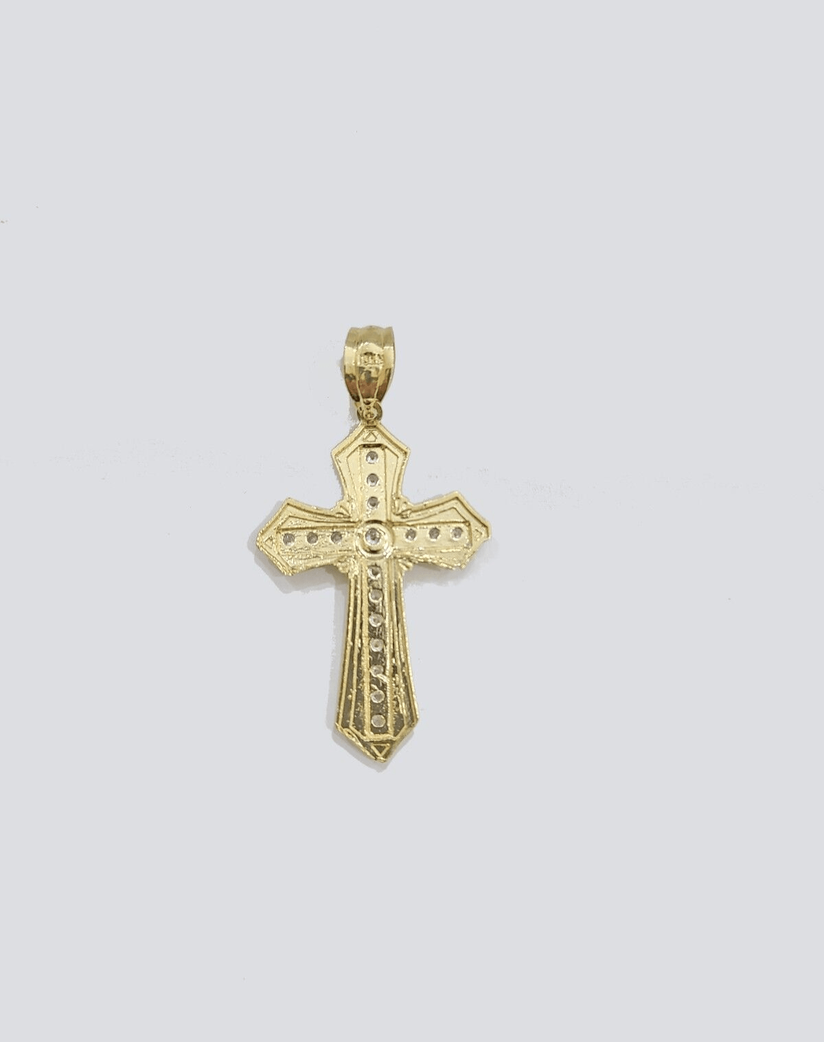 Real 10k Yellow Gold Franco Chain 2.5mm 20" inch Necklace Jesus Cross Charm 10kt - GoldenlinQ