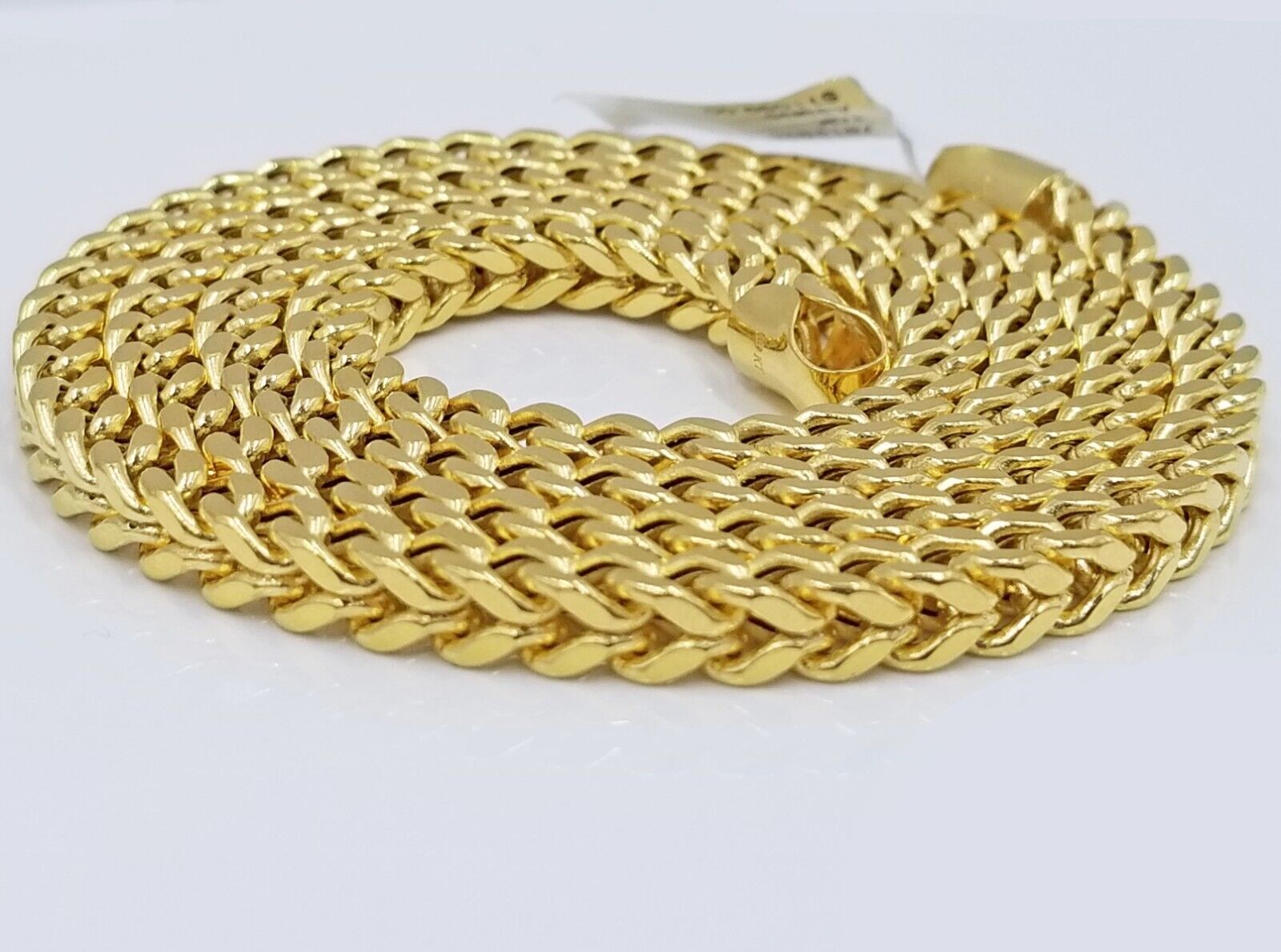Real 10k Yellow Gold Franco Necklace 5mm 24" inch Men's 10kt Chain - GoldenlinQ