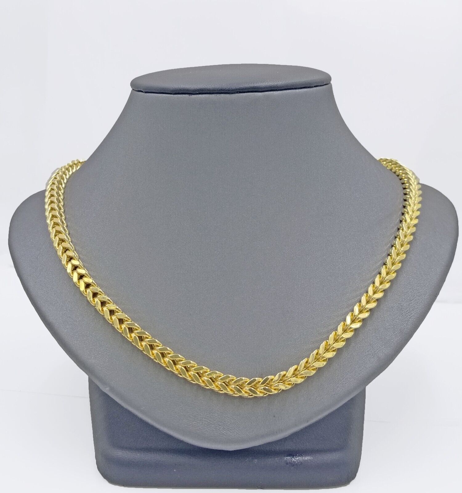 Real 10k Yellow Gold Franco Necklace 5mm 26" inch For Men's 10kt Chain - GoldenlinQ