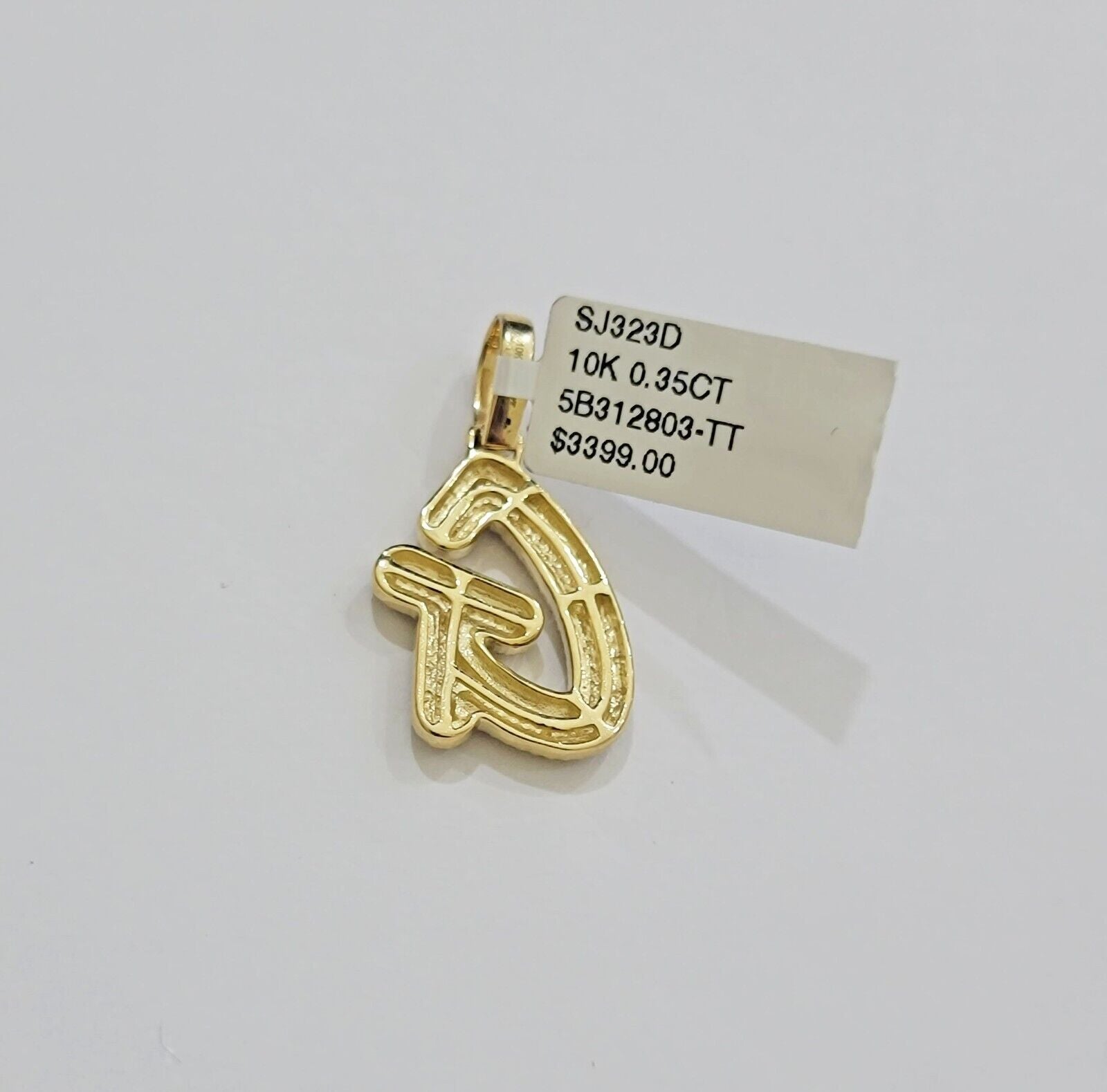 Real 10k Yellow Gold G Charm Pendant Letter Initial With Diamonds For Mens - GoldenlinQ