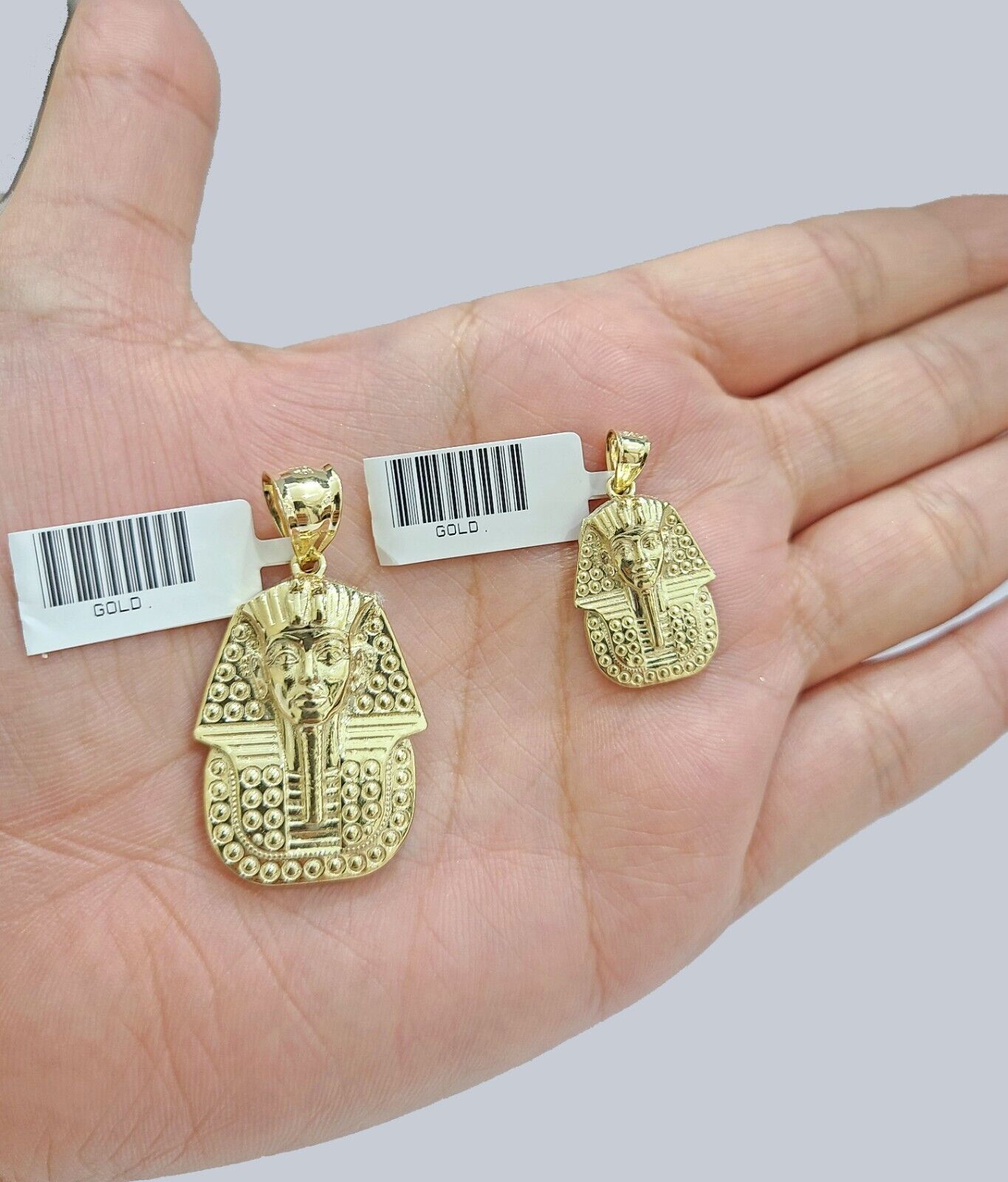 Real 10K Yellow Gold Head Charm for 1 - 1.5'' inches Gold Pendant - GoldenlinQ