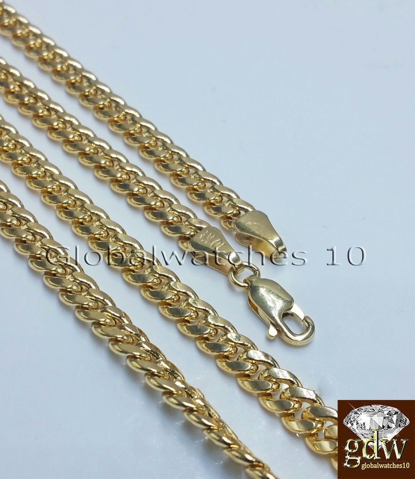 Real 10k Yellow Gold Head Charm Miami Cuban 24" Chain Necklace - GoldenlinQ