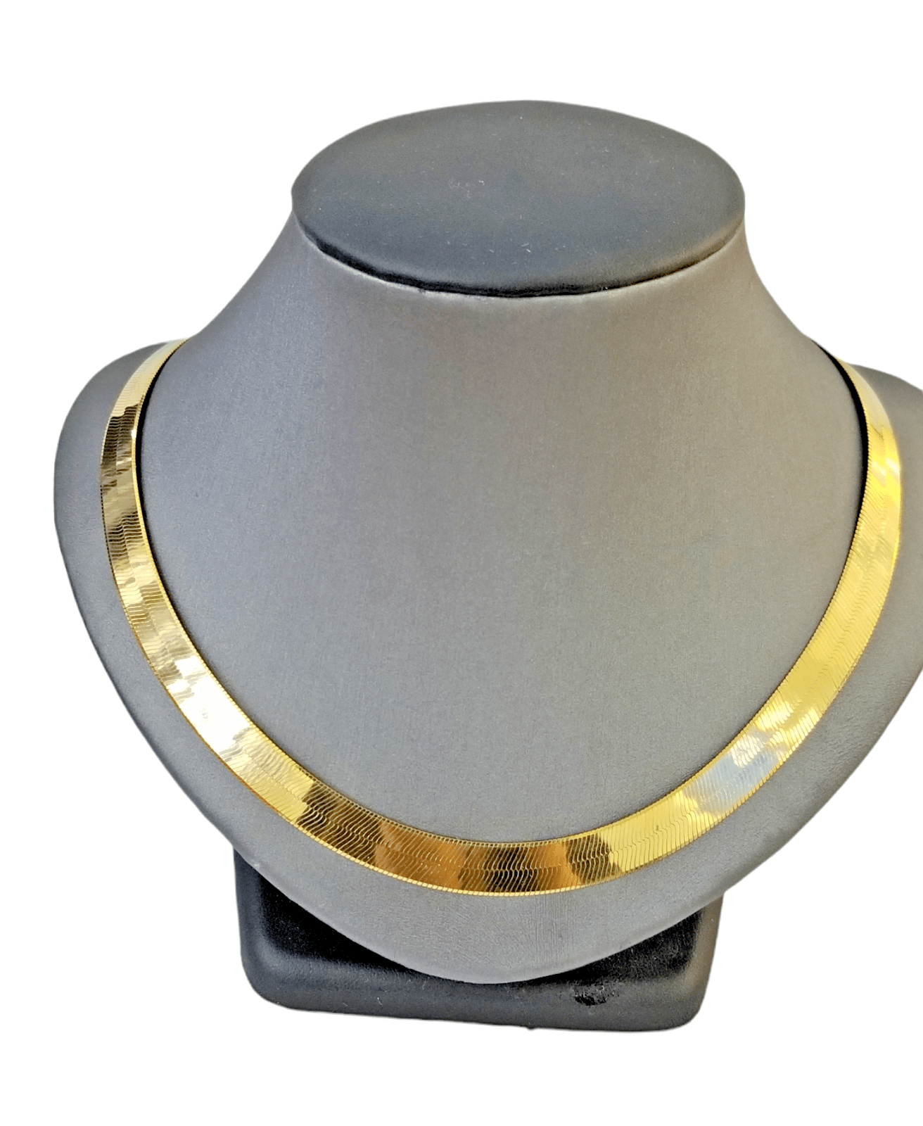 Real 10k Yellow Gold Herring Bone Chain Necklace 12mm 18 Inch Lobster lock 10kt - GoldenlinQ