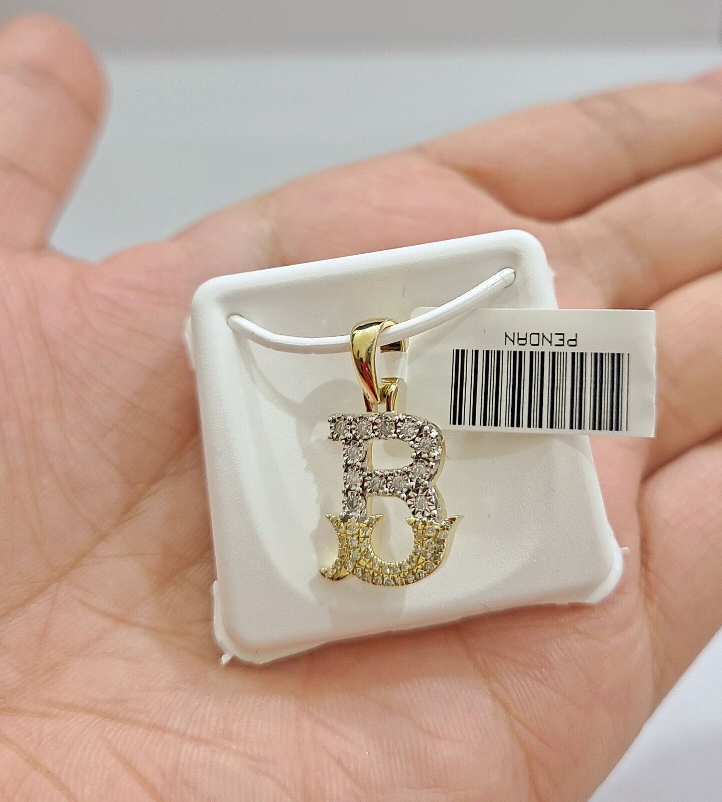 Real 10K Yellow Gold Initials Diamond Cut Charm A - Z Pendant Alphabets - GoldenlinQ