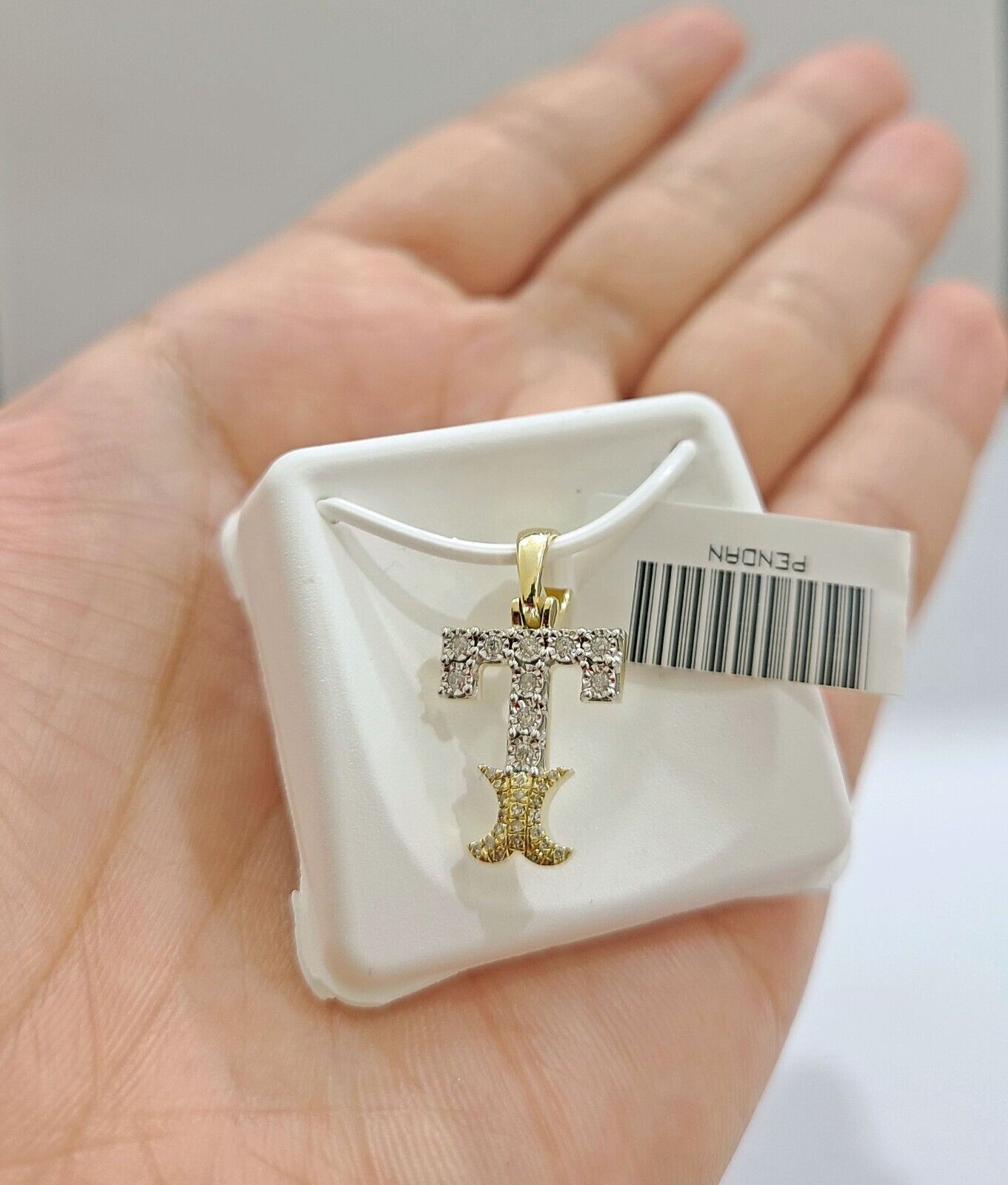 Real 10K Yellow Gold Initials Diamond Cut Charm A - Z Pendant Alphabets - GoldenlinQ