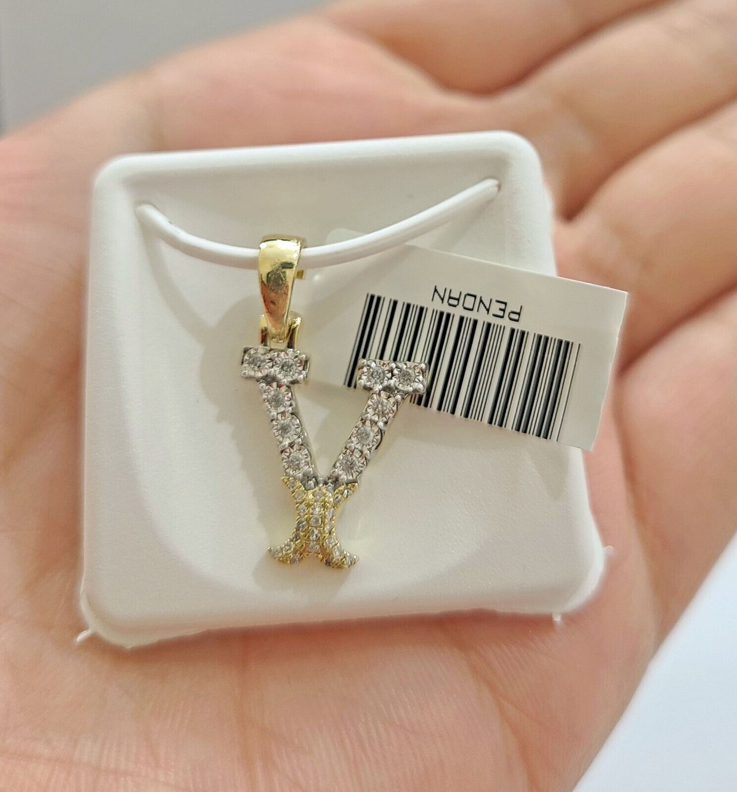 Real 10K Yellow Gold Initials Diamond Cut Charm A - Z Pendant Alphabets - GoldenlinQ