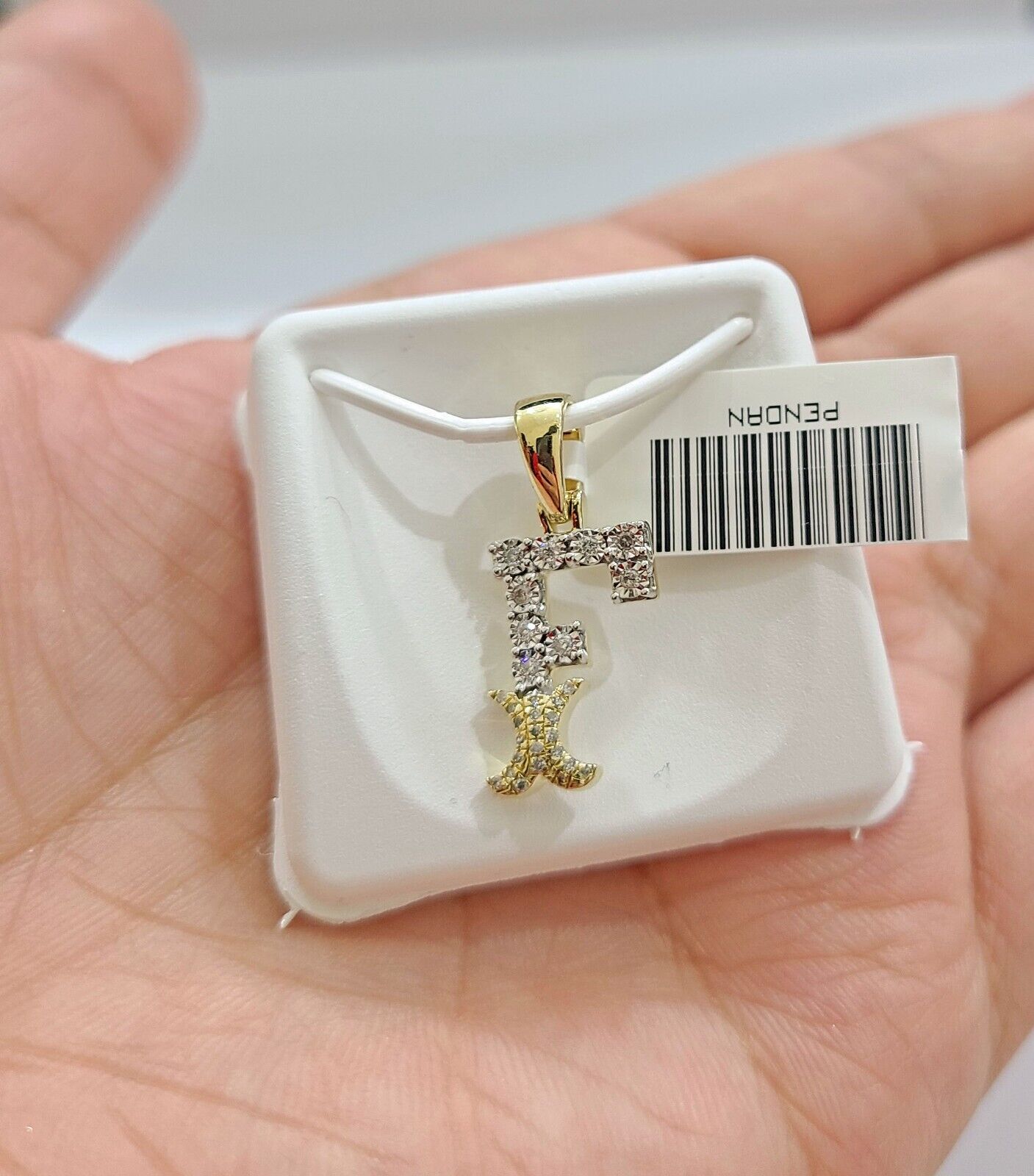 Real 10K Yellow Gold Initials Diamond Cut Charm A - Z Pendant Alphabets - GoldenlinQ