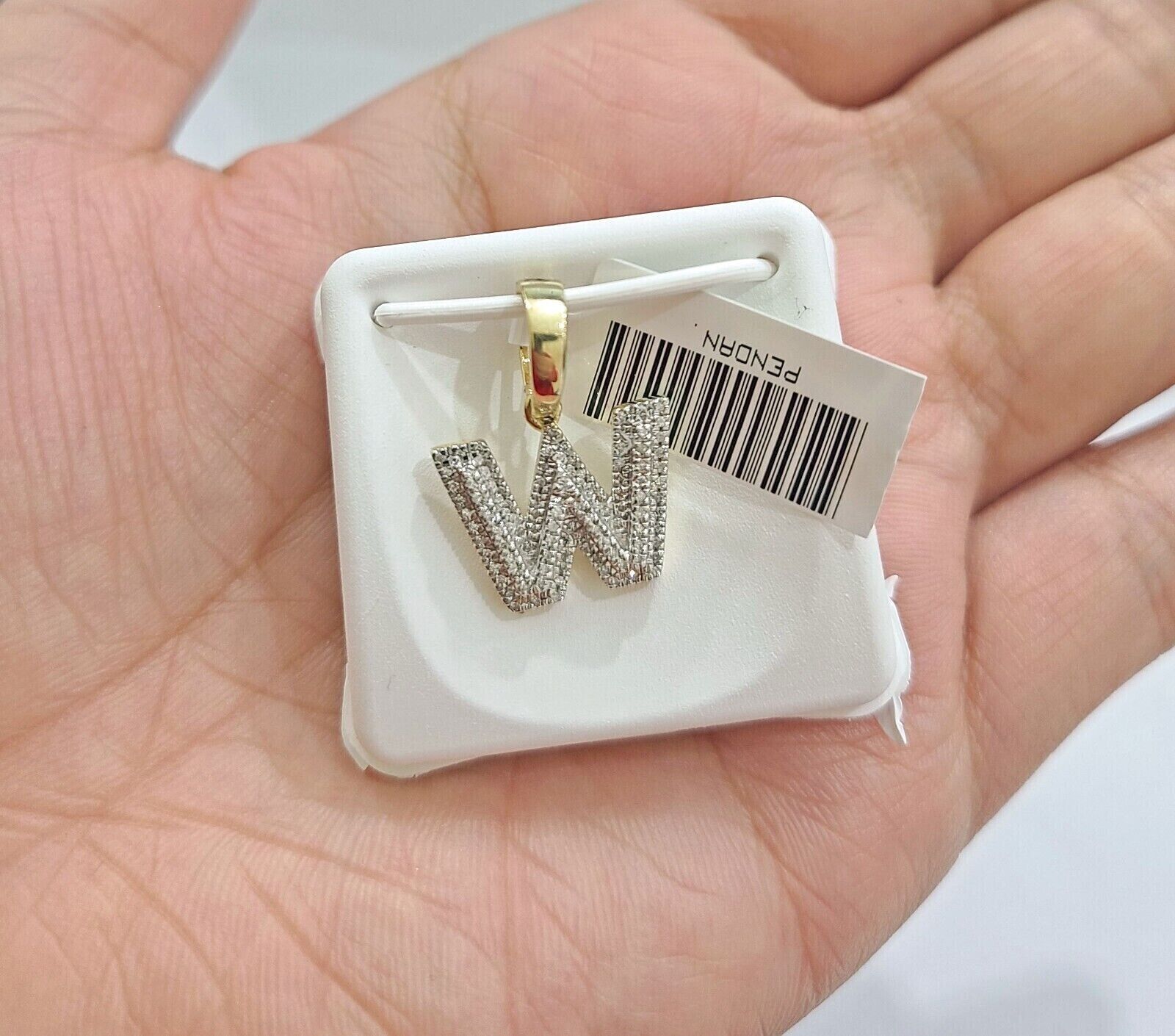 Real 10K Yellow Gold Initials Diamond Cut Charm A - Z Pendant Alphabets - GoldenlinQ