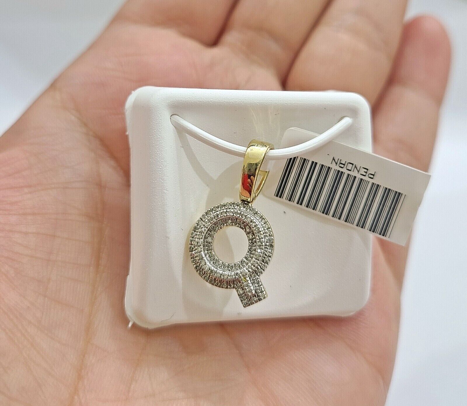 Real 10K Yellow Gold Initials Diamond Cut Charm A - Z Pendant Alphabets - GoldenlinQ